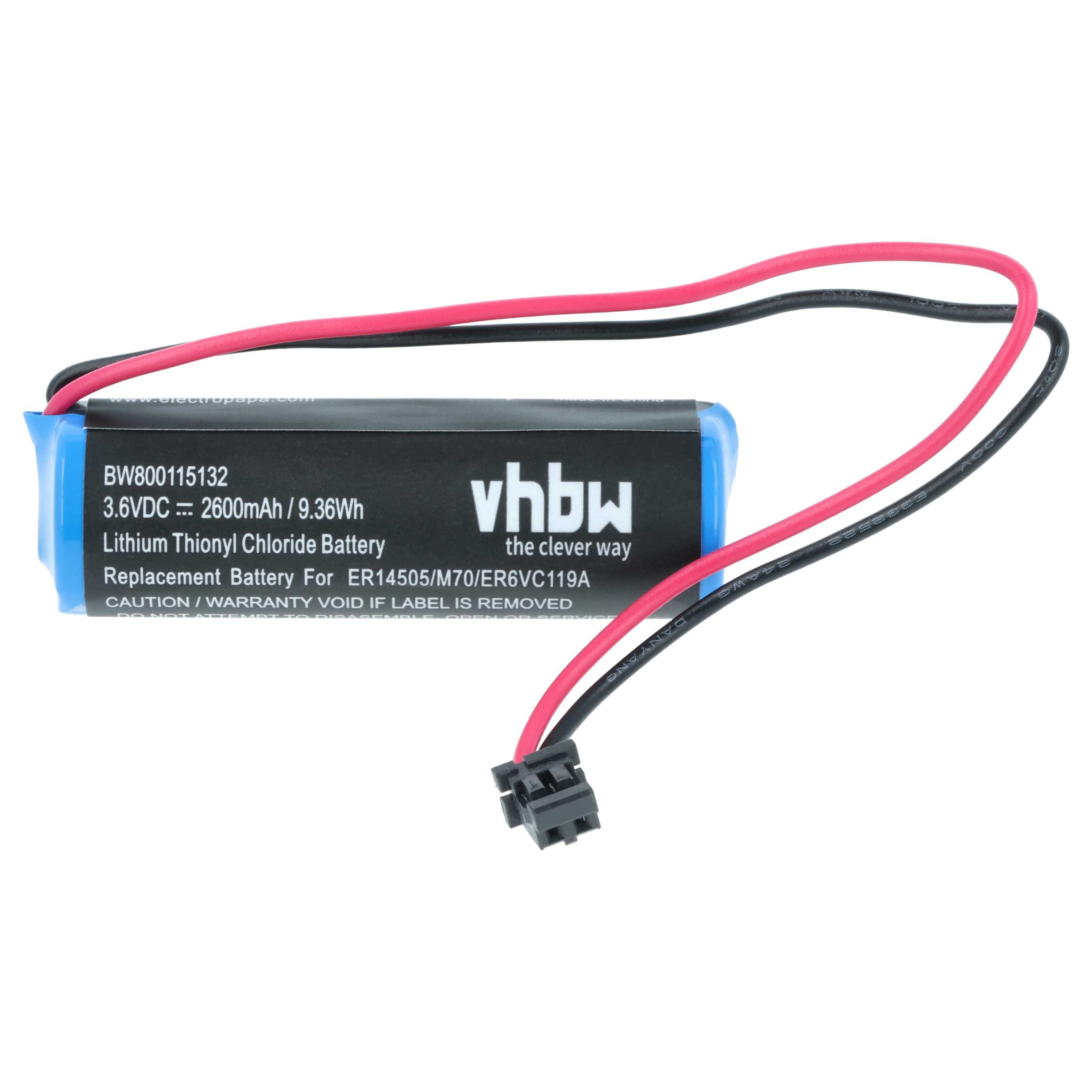 vhbw Batterie kompatibel mit Mitsubishi M70, MR-J3 Batterie, 5x Leistungsfähige Ersatz-Batterie für CNC Verstärker