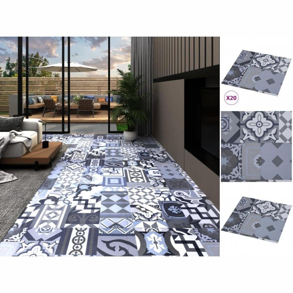 vidaXL Laminat PVC Laminatböden Selbstklebend Dielen Bodenbelag Boden  Fliesen 20 Stk 1,86 m² Buntes Muster Vinylboden Bodenbelag Fußboden Vinyl