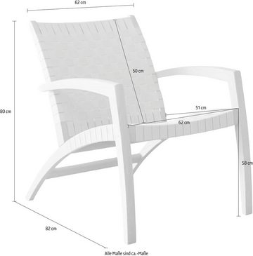 Hammel Furniture Loungesessel Findahl by Hammel Luna, aus massiver Eiche, Sitz und Rückenlehne aus geflochtenem Gurtband