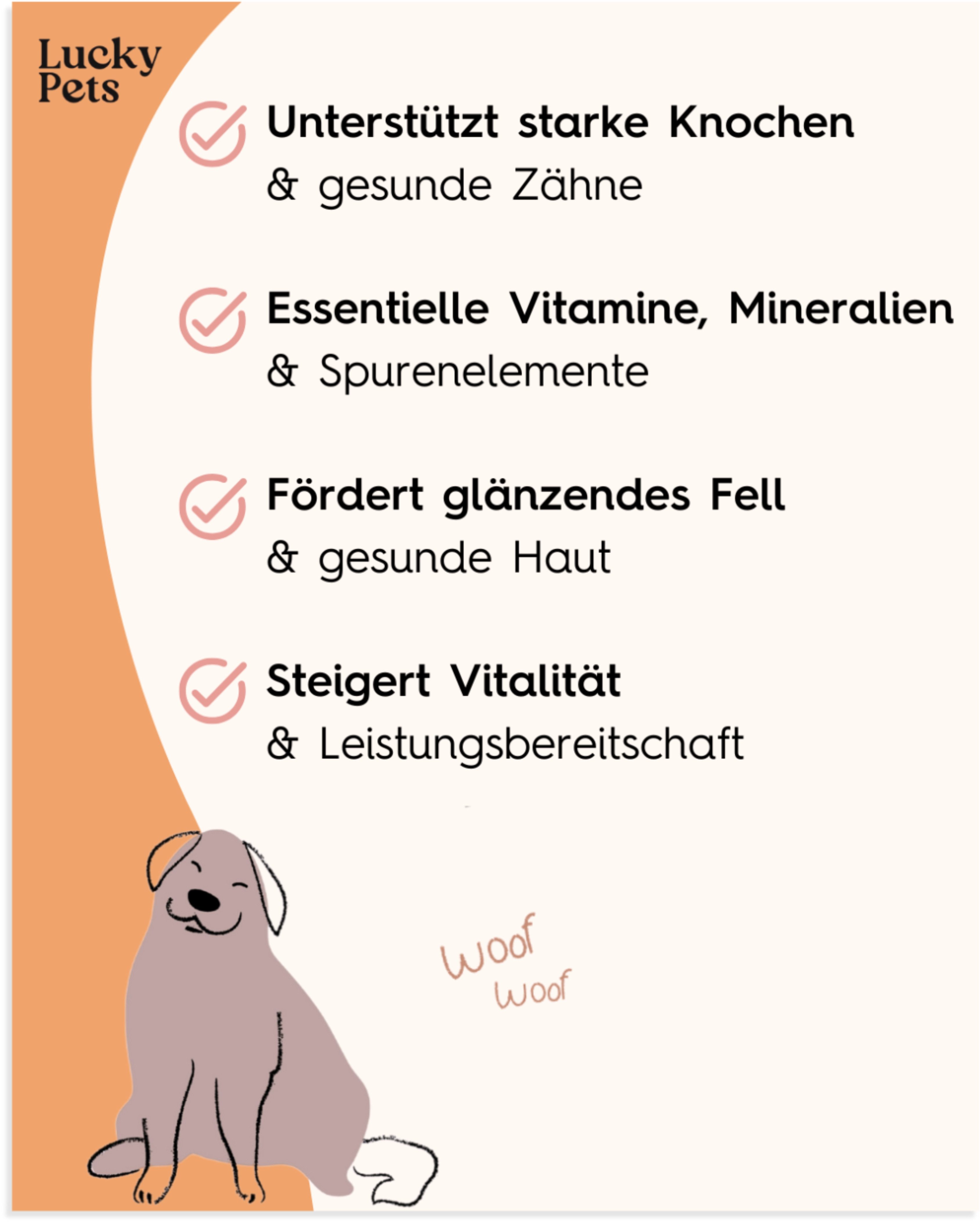 Lucky Pets Barf Pulver für Hunde - Seealgenmehl, natürliche Mineralien, Vitamine, Nahrungsergänzungsmittel für: Hunde