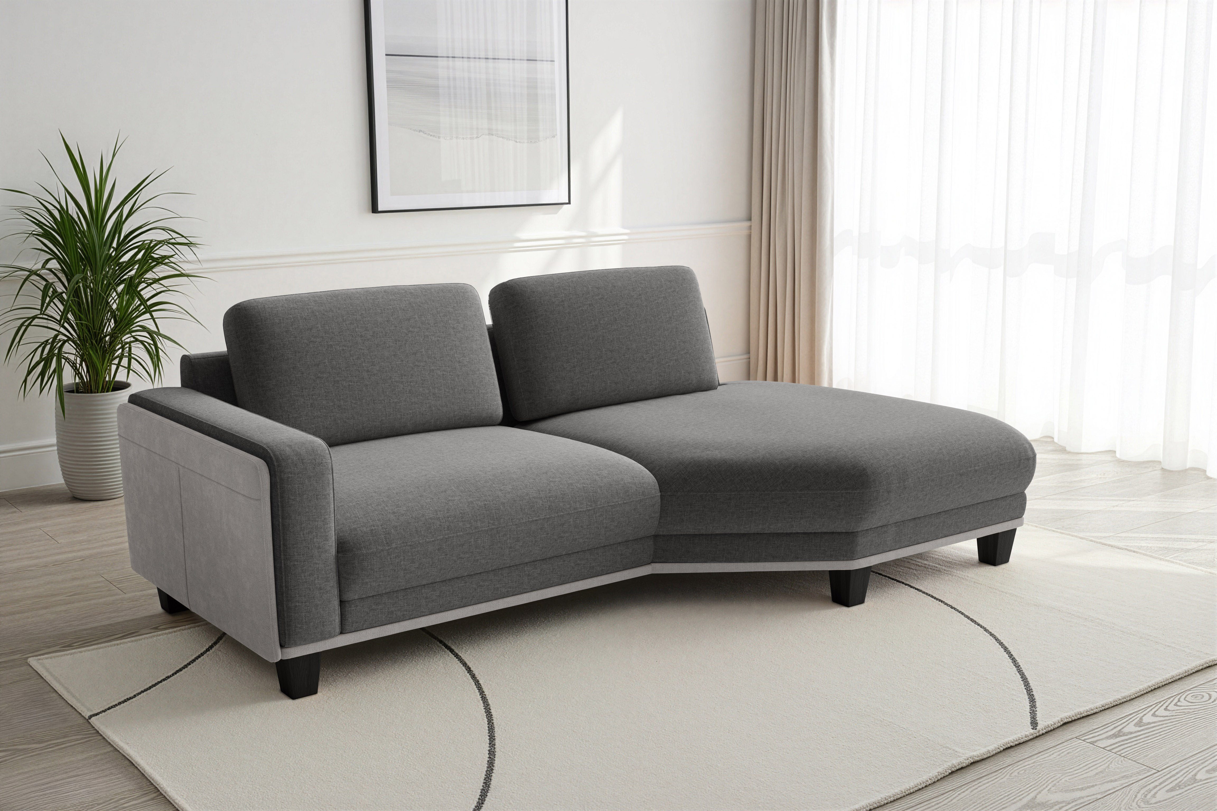 sit&more Ecksofa Concept, Modernes Sofa in drei Fußfarben zur Auswahl