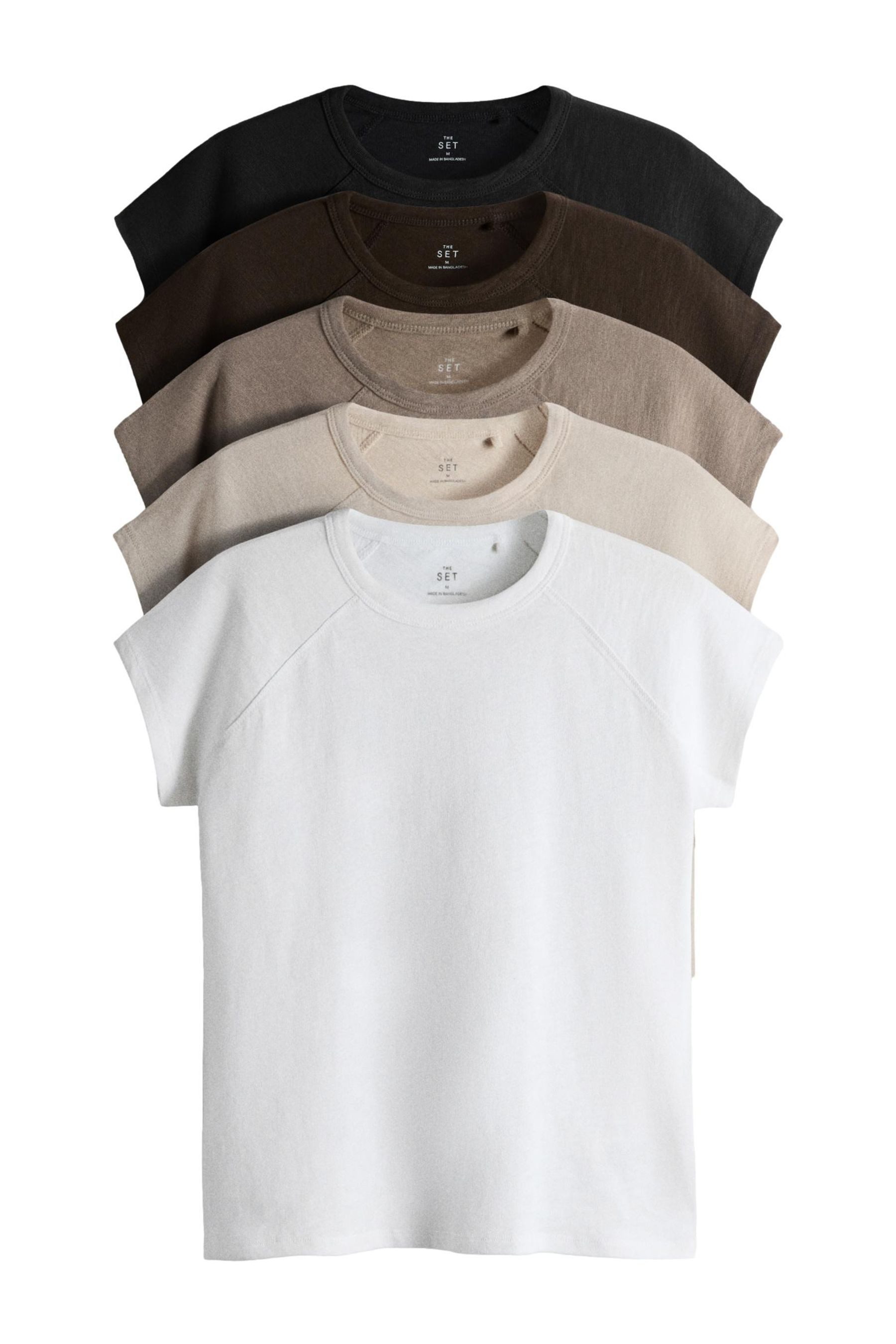 The Set T-Shirt The Set T-Shirt mit Raglanärmeln, 5er-Pack (5-tlg)