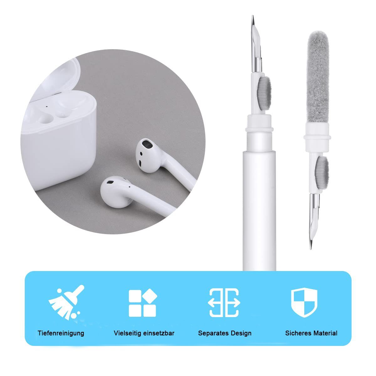 Bürste Multifunktions-Reinigungsstift weiche Bluetooth-Kopfhörer für Reinigungsbürste Jormftte