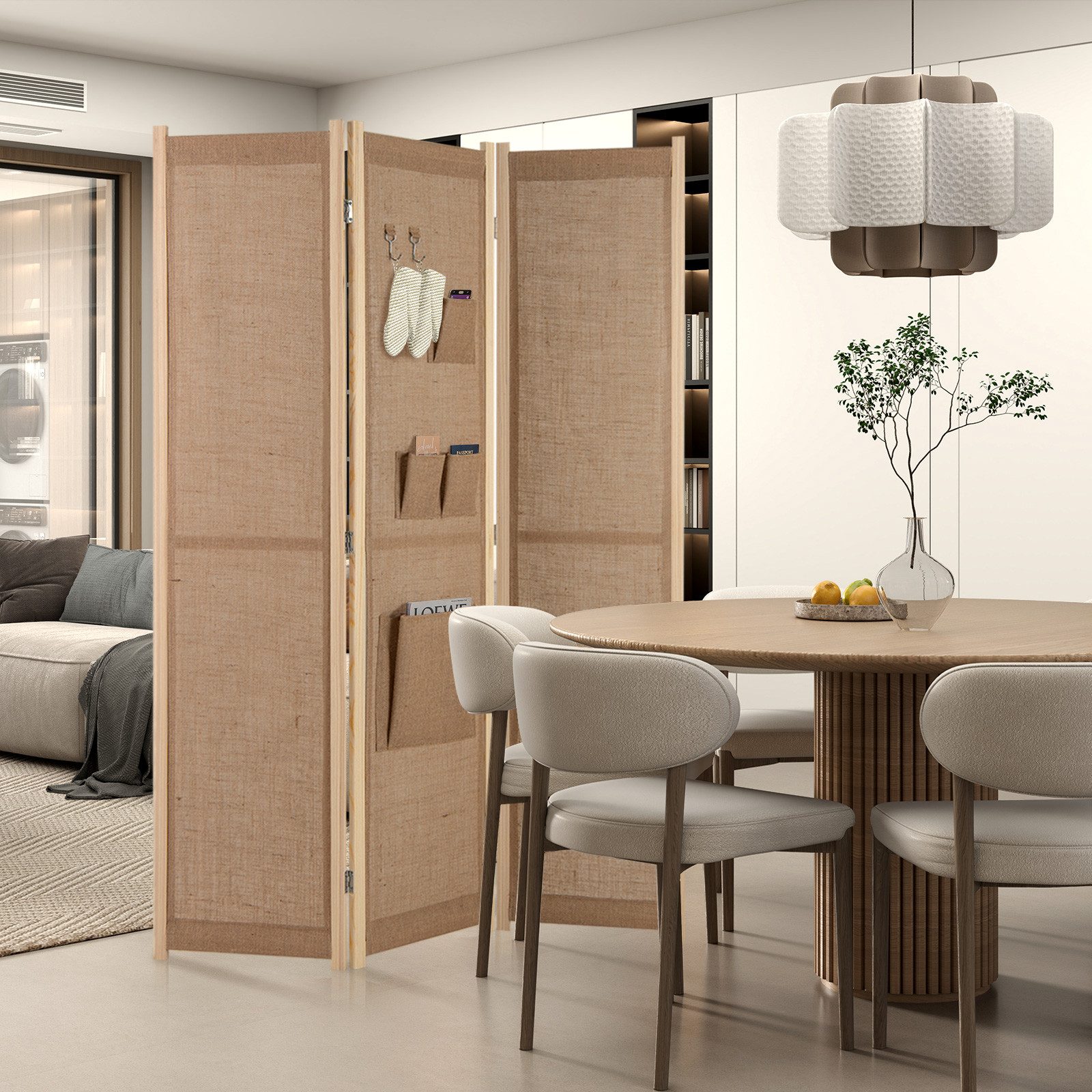 COSTWAY Paravent, 170x121cm, 3tlg. Raumteiler mit günstig online kaufen