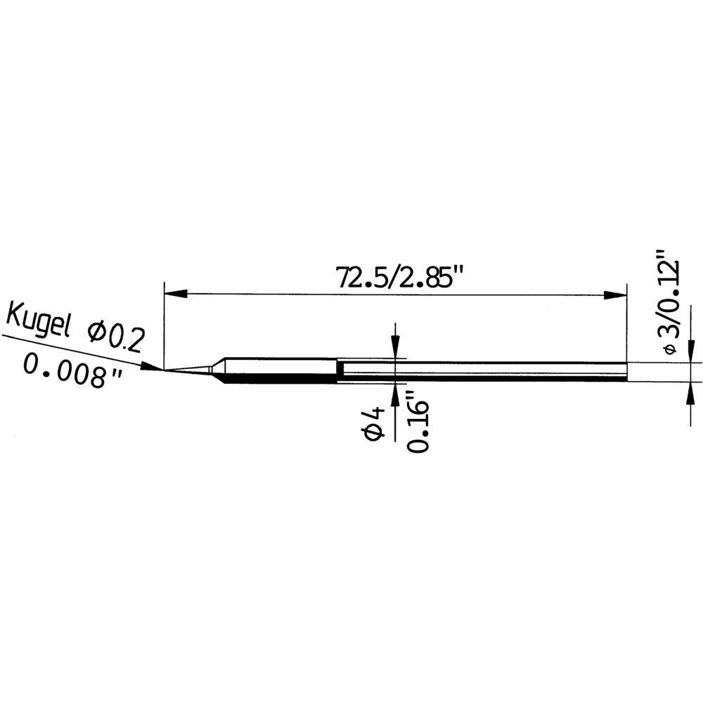 Lötfitting Ersa 212 SD LF Lötspitze Bleistiftform Spitzen-Größe 0.2 mm Inhalt 1