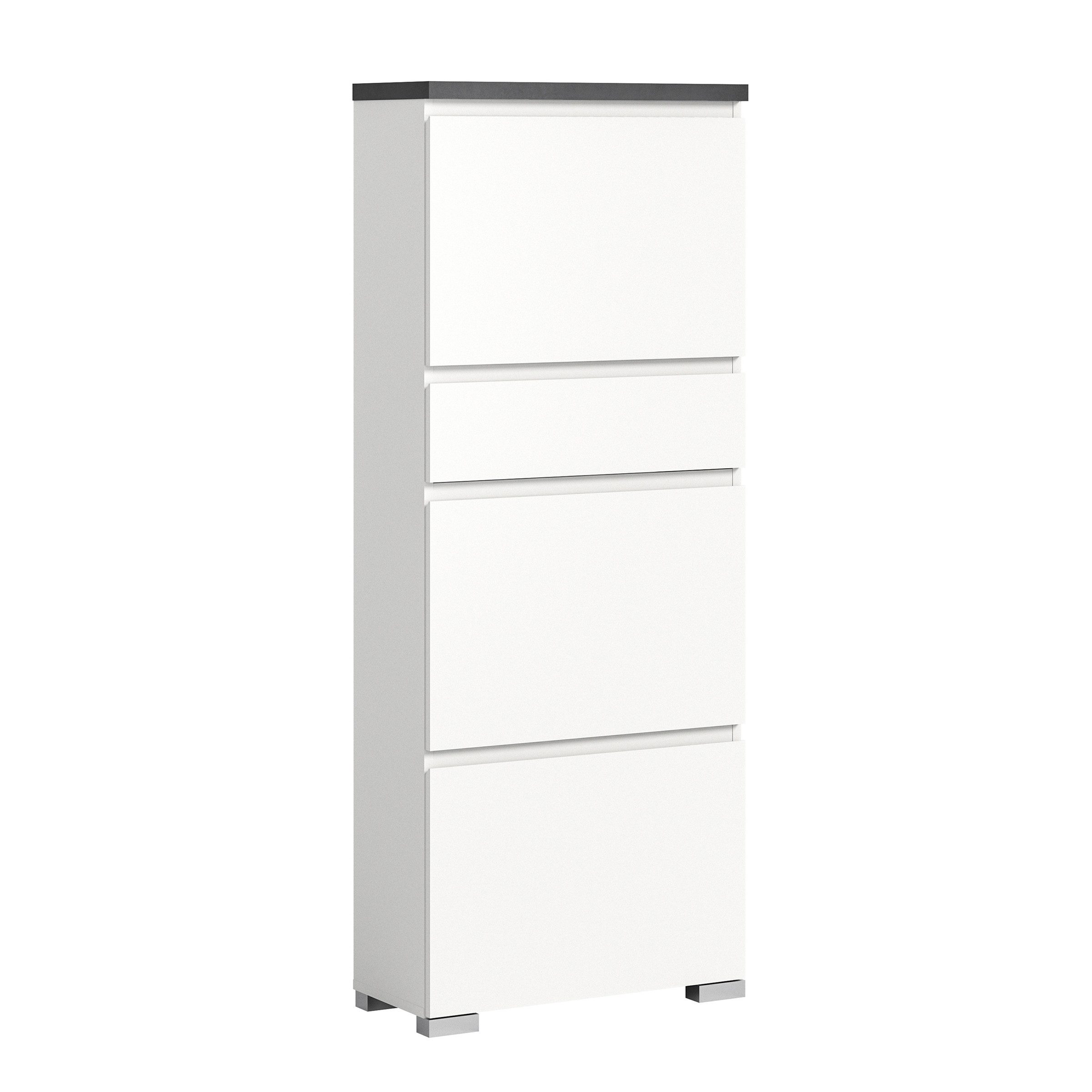 xonox.home Schuhschrank in Weiß - 60x151x27cm (BxHxT)