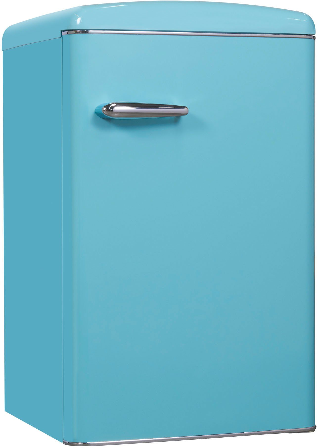 exquisit Kühlschrank RKS120-V-H-160F taubenblau, 89,5 cm 55 breit hoch, cm