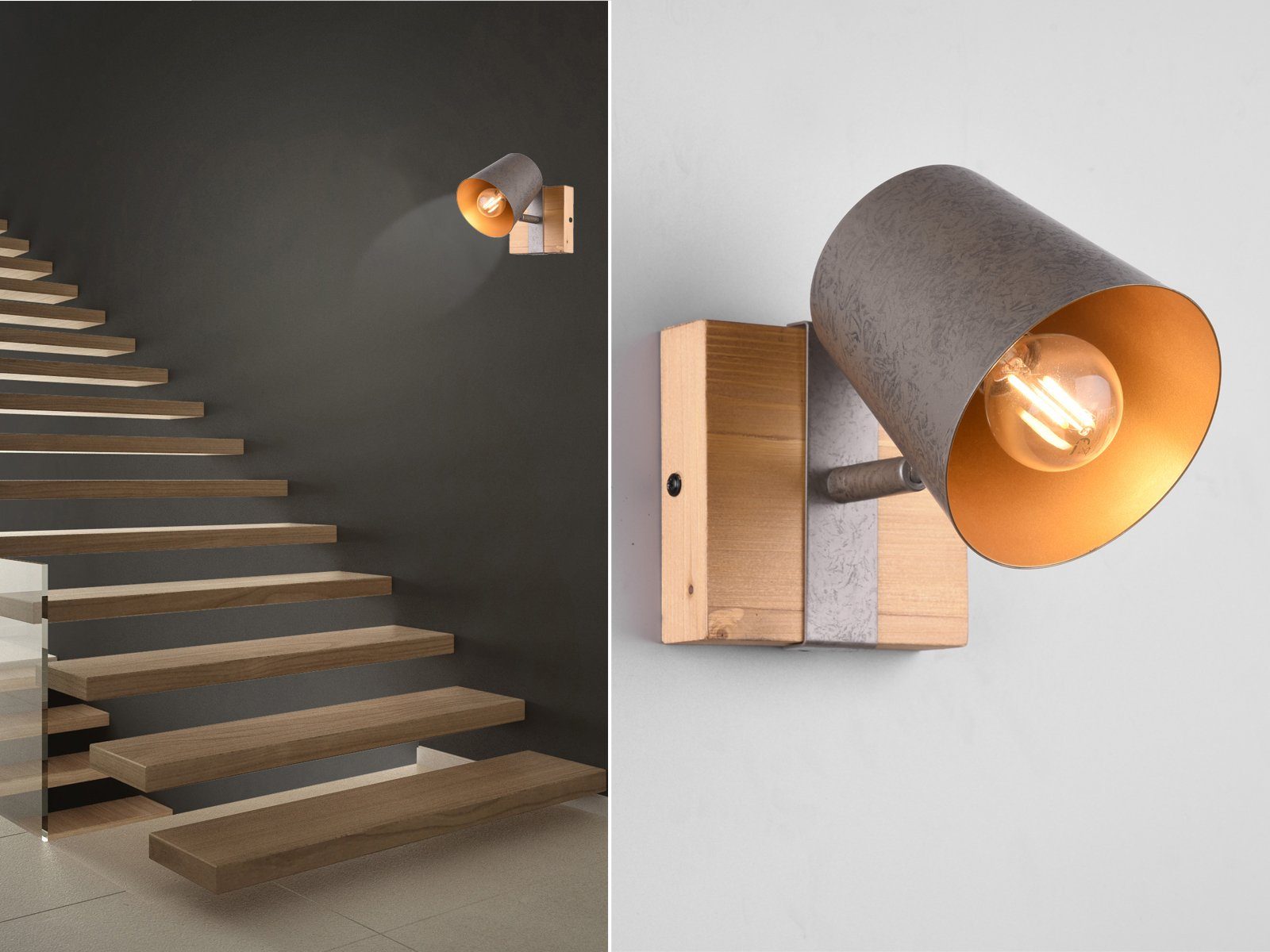 TRIO Leuchten LED Wandstrahler, Dimmfunktion, LED wechselbar, Warmweiß, Wan günstig online kaufen