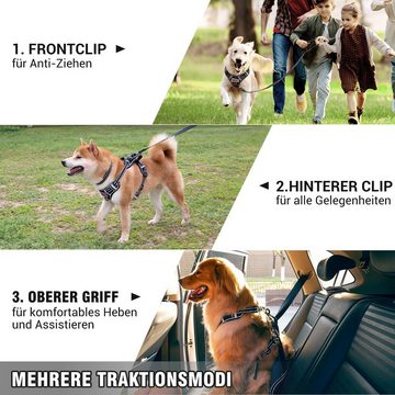 Elegear Hunde-Geschirr S/M/L/XL Hundegeschirr Anti Zug mit Reflexstreifen, Oxfordmaterial, Brustgeschirr,Verstellbares Geschirre