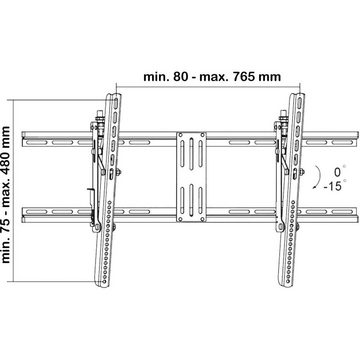 SpeaKa Professional TV-Wandhalterung für 81 cm (32) - 160 cm (63) TV-Wandhalterung, (Mit Rändelschrauben)