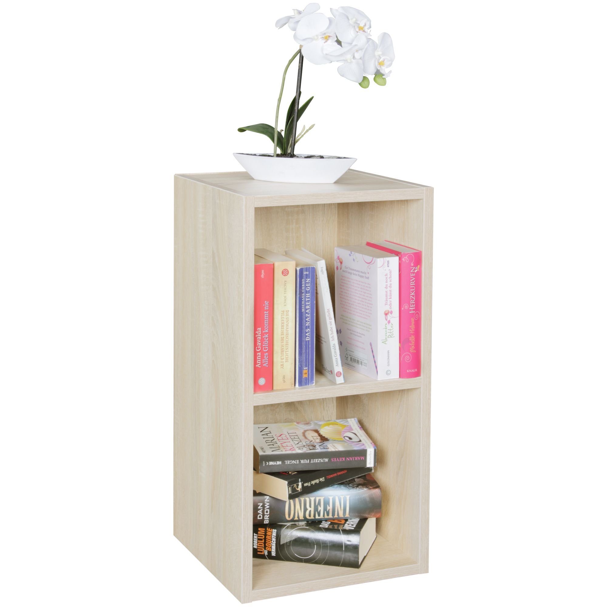 möbelando Standregal Standregal WL5.176 Holz 30x60x30 cm Modern Sonoma, Standregal WL5.176 Holz 30x60x30 cm Modern Sonoma Regal Klein, Wandregal Ablageregal Schmal, Kleines Bücherregal 2 Ablagefächer, Schmales Design Holzregal Nischenregal