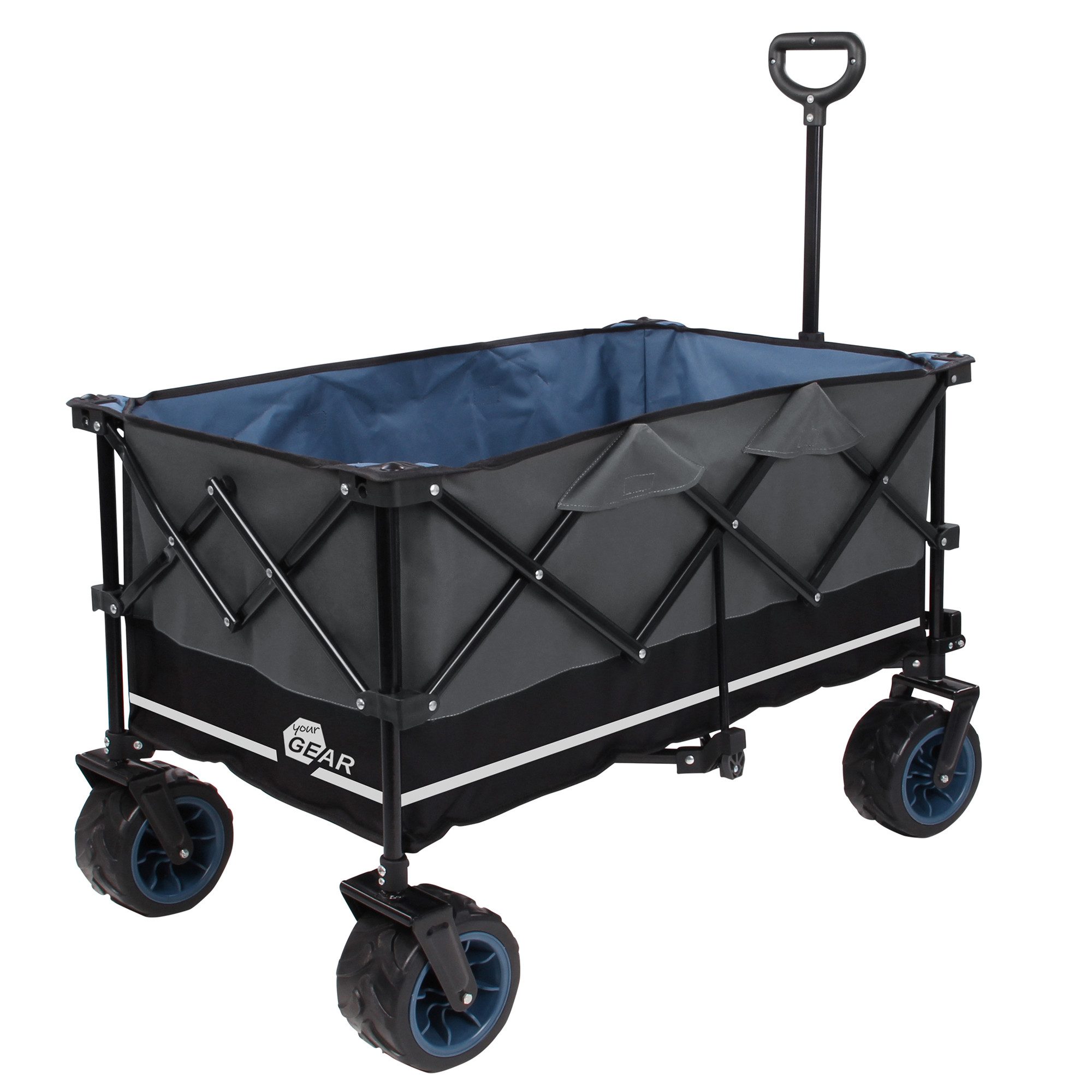 yourGEAR Bollerwagen yourGEAR faltbarer Bollerwagen Trolley XL Strandwagen Breitreifen