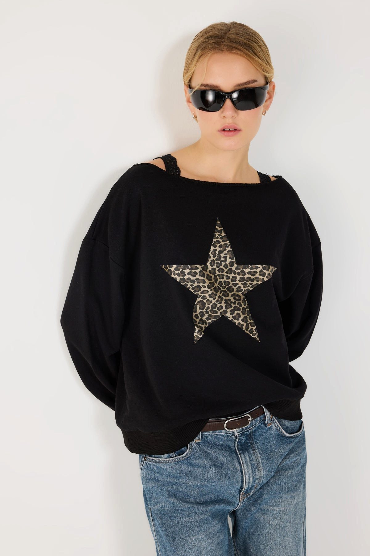 No Matter What Sweatshirt Sternmuster Bootshals günstig online kaufen