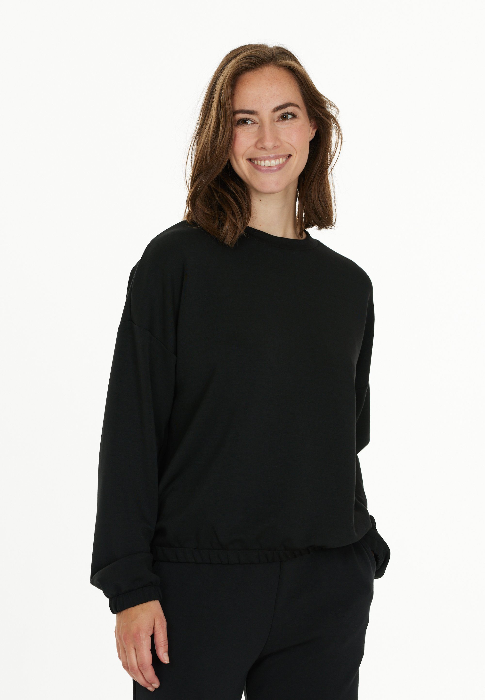 ENDURANCE Sweatshirt Timmia und in Mit Ärmelbündchen Design, elastischem Saum schlichtem elastischen