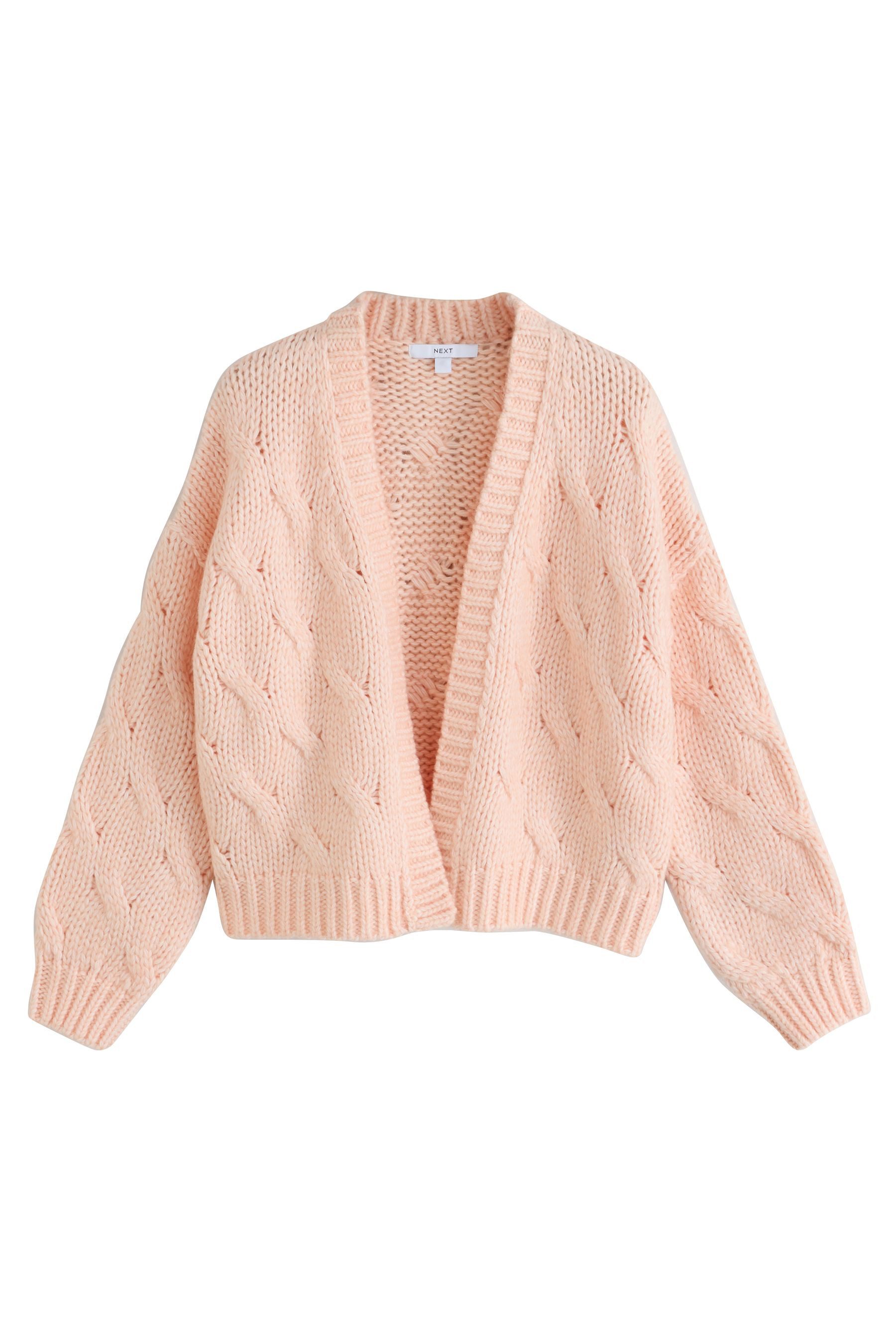 Next Strickjacke Langärmelige Strickjacke mit dickem Zopfmuster (1-tlg)