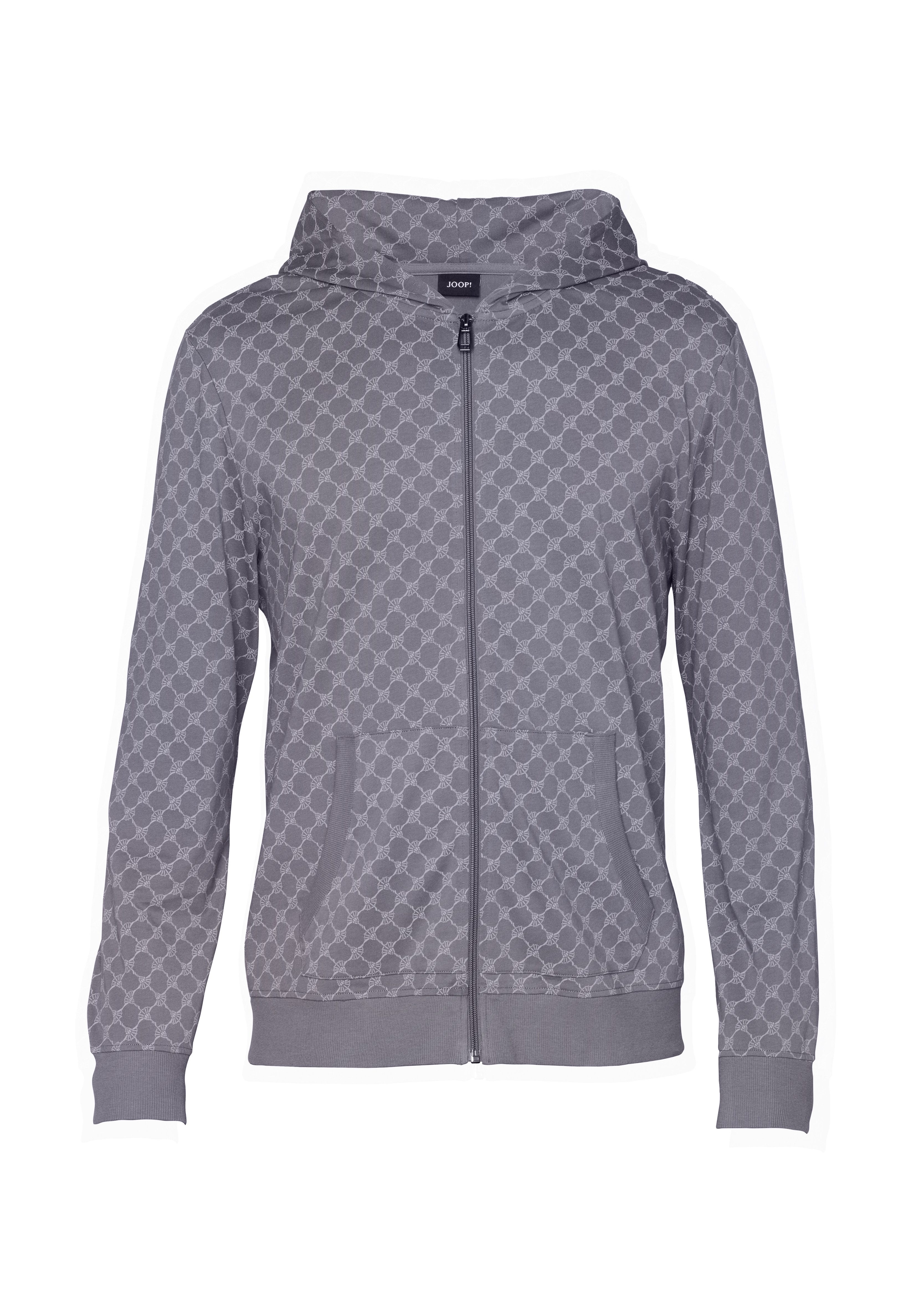JOOP! Sweatjacke mit Cornflower-Print allover und Kapuze