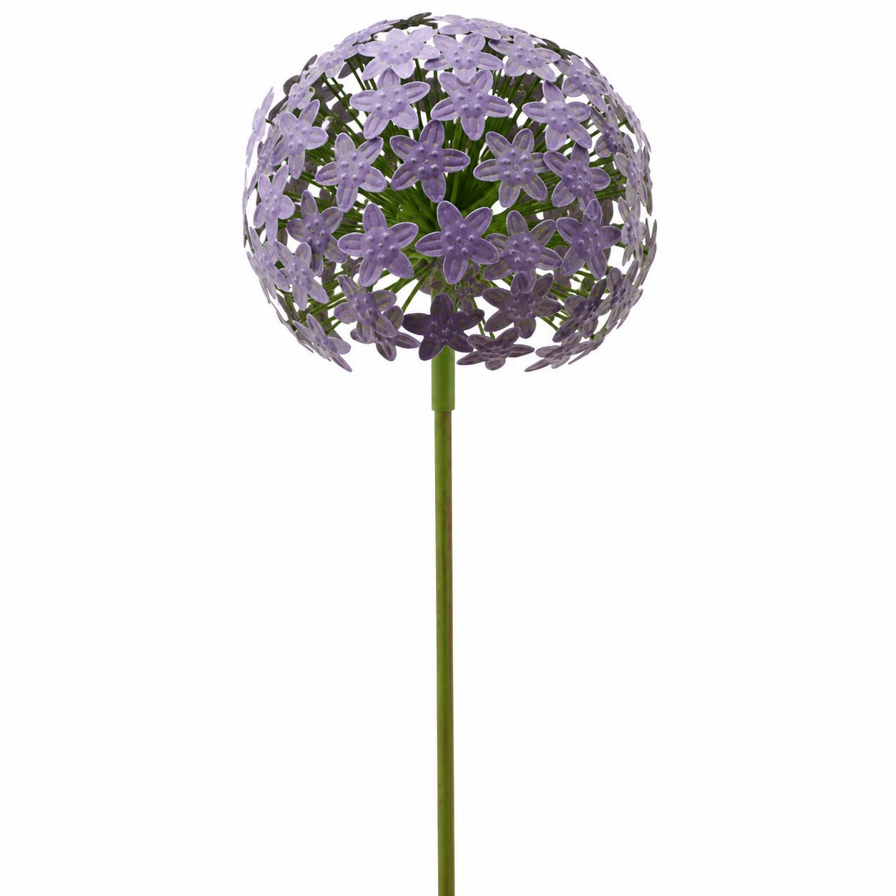 finehomegarden Gartenstecker Pflanzstecker Allium purple "ArtFerro" Metall Ø20cm H116,2cm (1-St) Beetstecker Gartenstecker Blütenkugel Gartendeko Stecker/ Paket