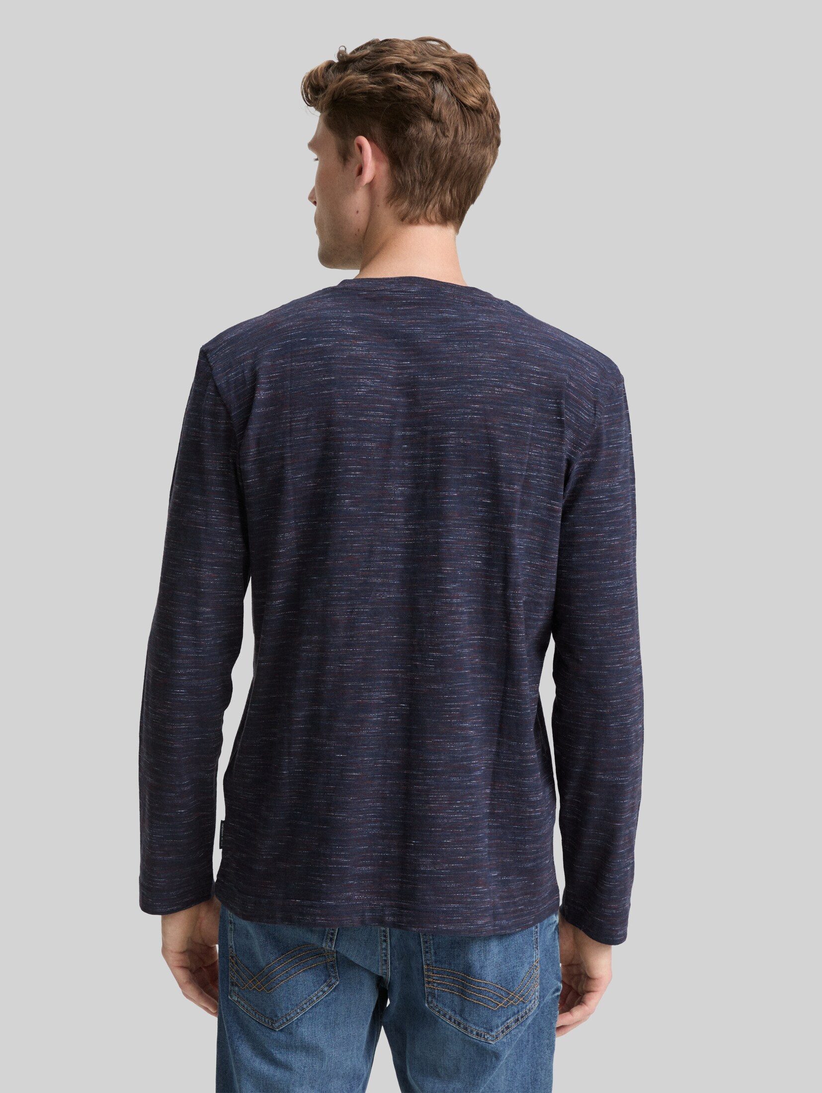TOM TAILOR Langarmshirt T-Shirt Serafino Langarmshirt