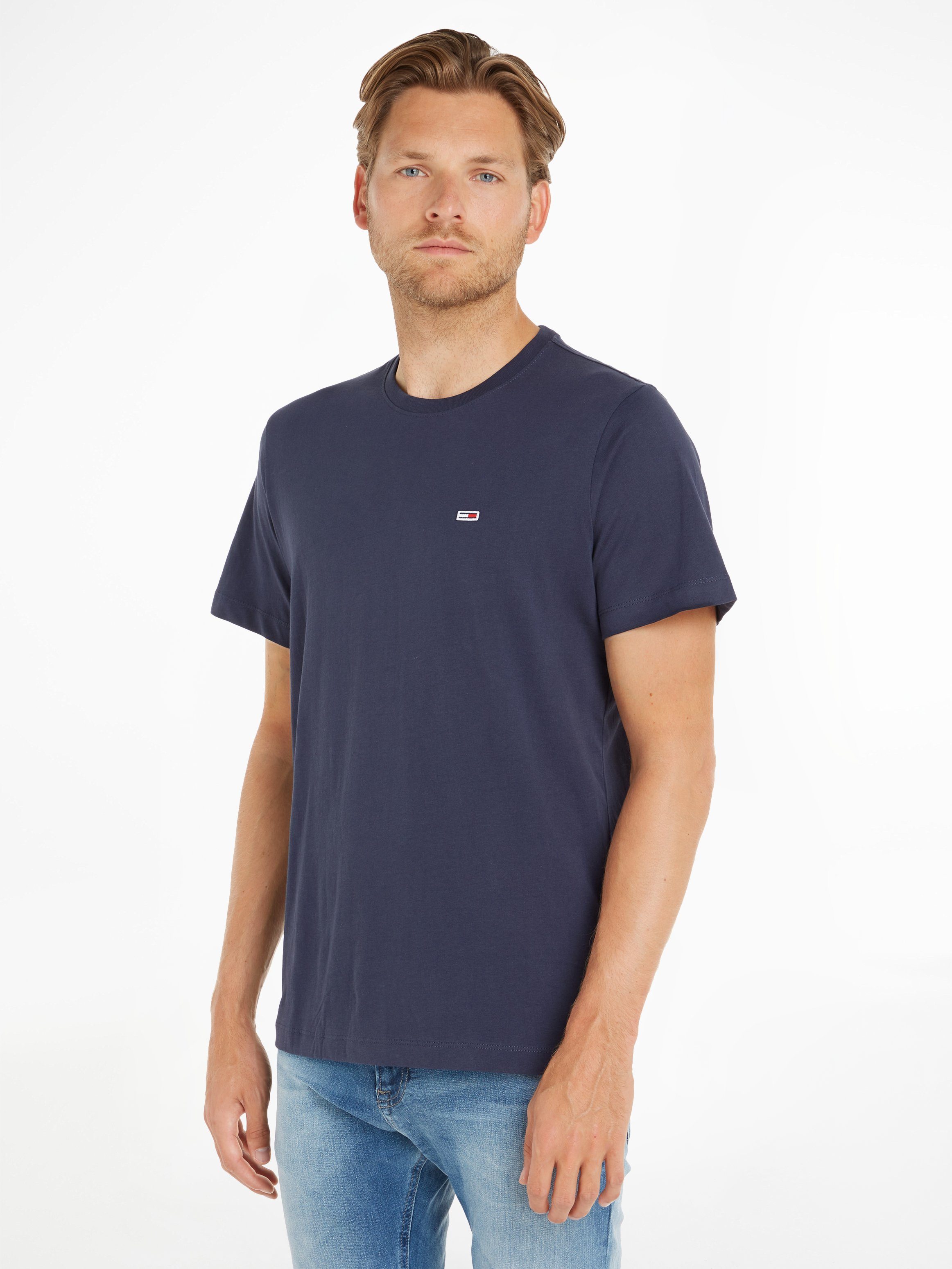 Twilight CLASSIC mit Jeans Logostickerei T-Shirt NECK Navy TJM C Tommy JERSEY