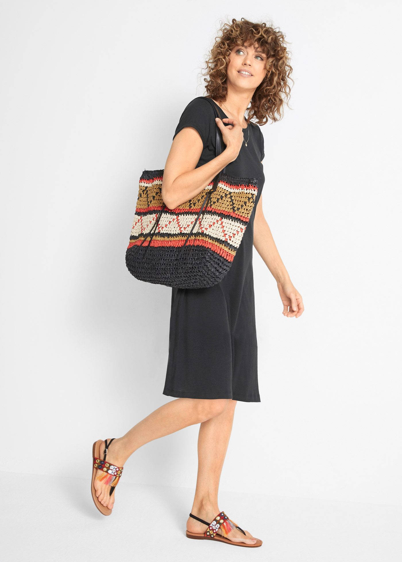 bonprix Shirtkleid für warme Tage, aus reiner Baumwolle, taillierte Passform – Bild 5 von 5