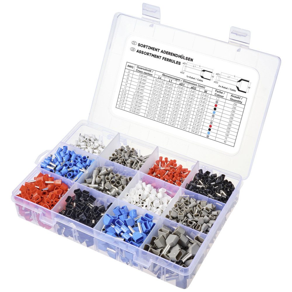 Aderendhülsen TRU COMPONENTS TC-11991840 Aderendhülsen-Sortiment 0.5 mm², 0.75 mm²