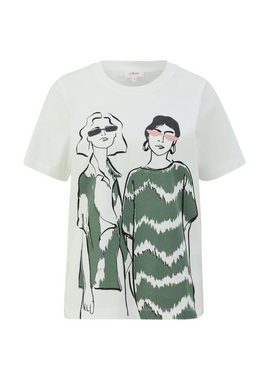 s.Oliver Print-Shirt mit klassischem Crew Neck