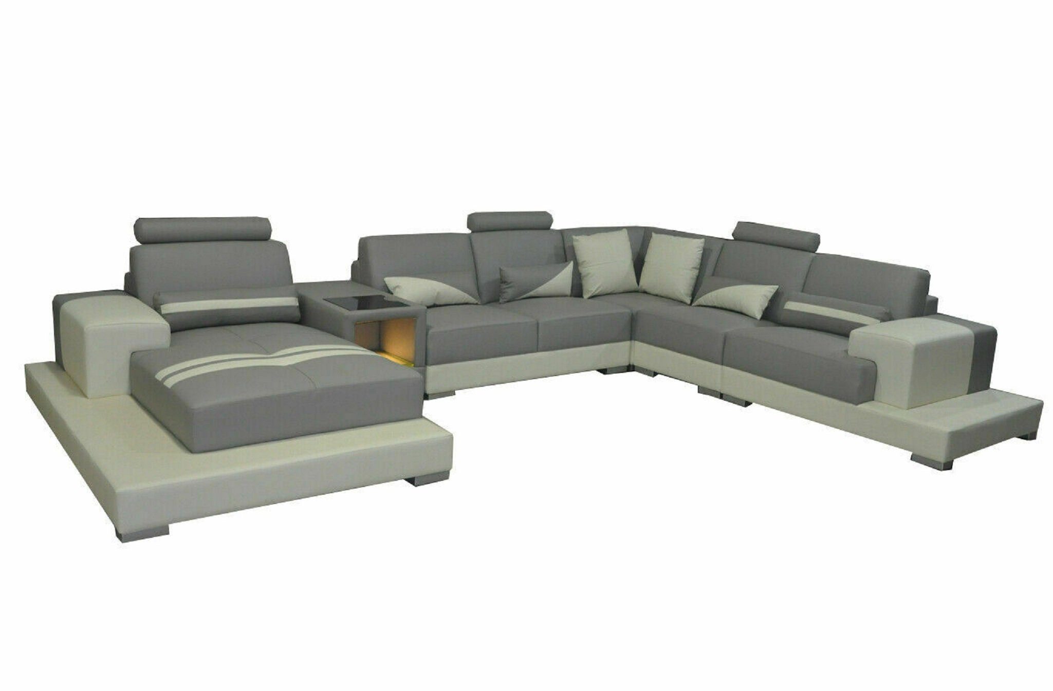 Modern Design Sofa JVmoebel Ledersofa Couch Ecksofa, Eck Wohnlandschaft