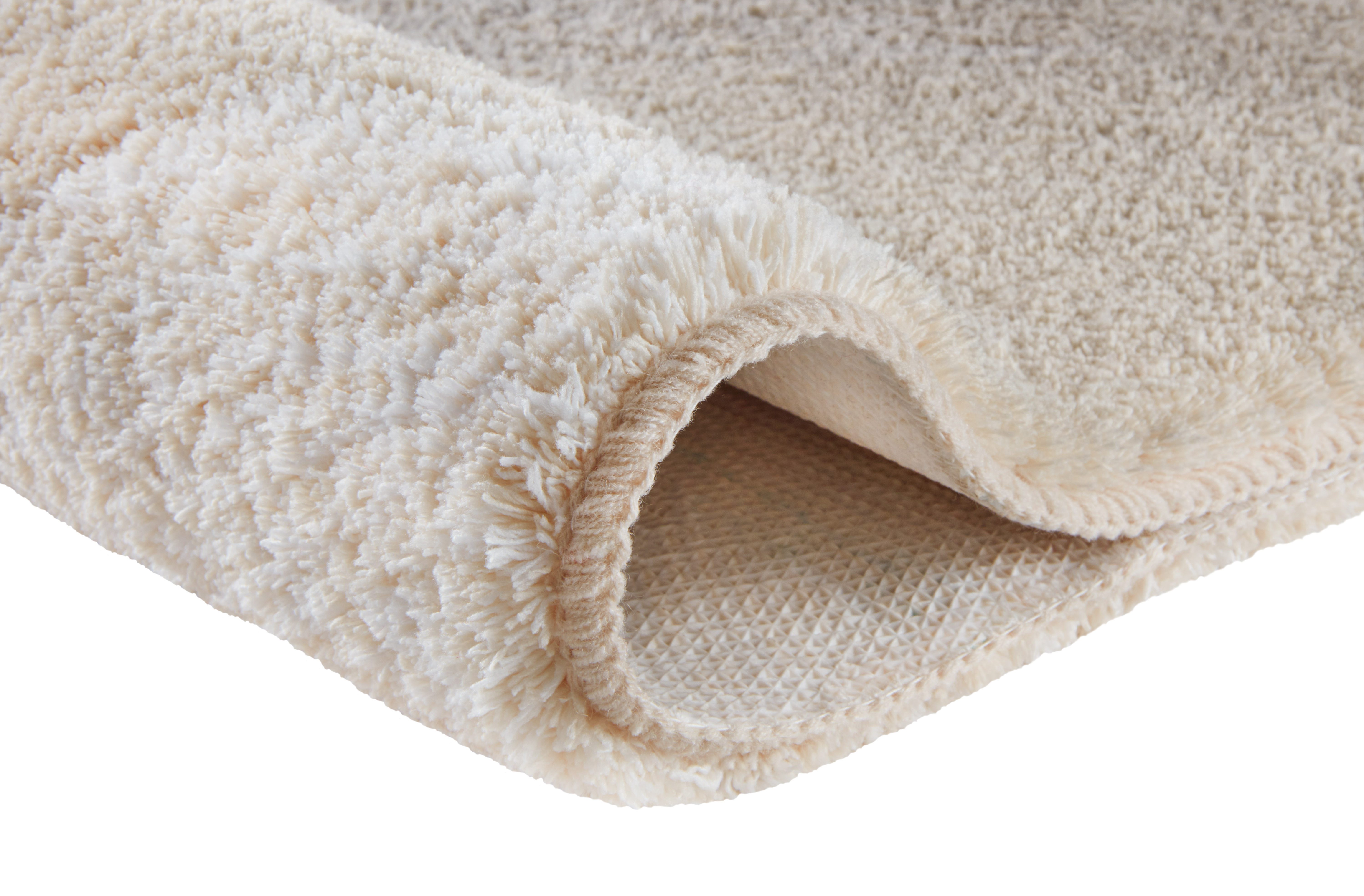 MEUSCH Badematte Greta, Badvorleger, Badezimmer Teppich, Höhe 20 mm, rutschhemmend beschichtet, fußbodenheizungsgeeignet, Polyester, wellenförmig, Badteppich mit dezentem, meliertem Blattmotiv