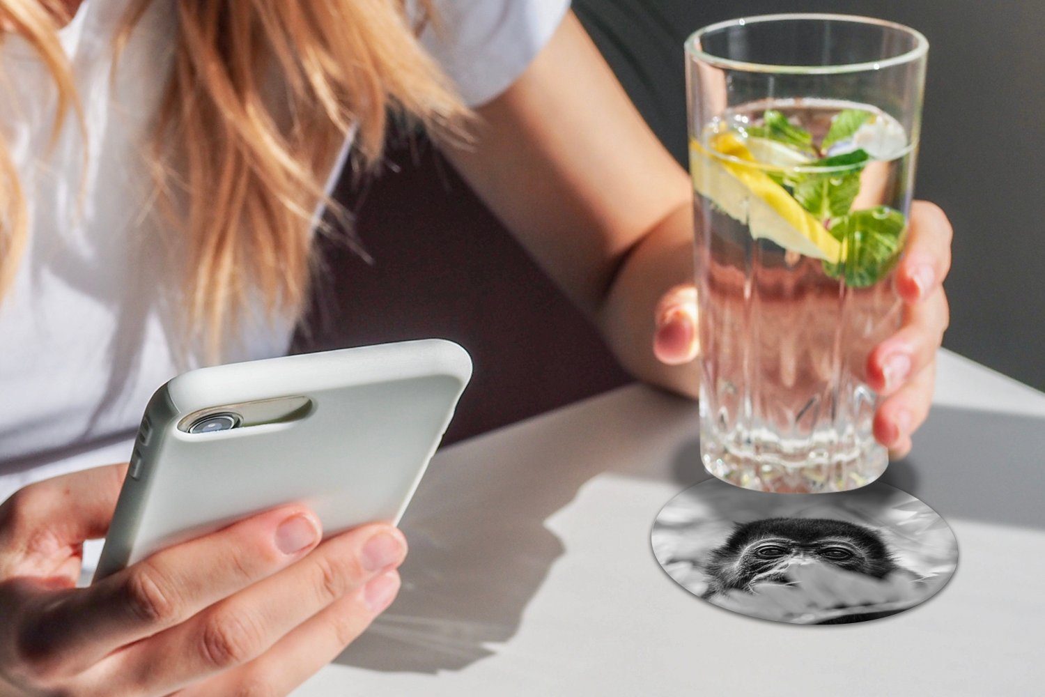 MuchoWow Glasuntersetzer von Tassenuntersetzer, in Costa Brüllaffen für in, der Landschaft Becher Rica Tasse, Korkuntersetzer, Porträt Zubehör Getränkeuntersetzer, eines Gläser, 6-tlg