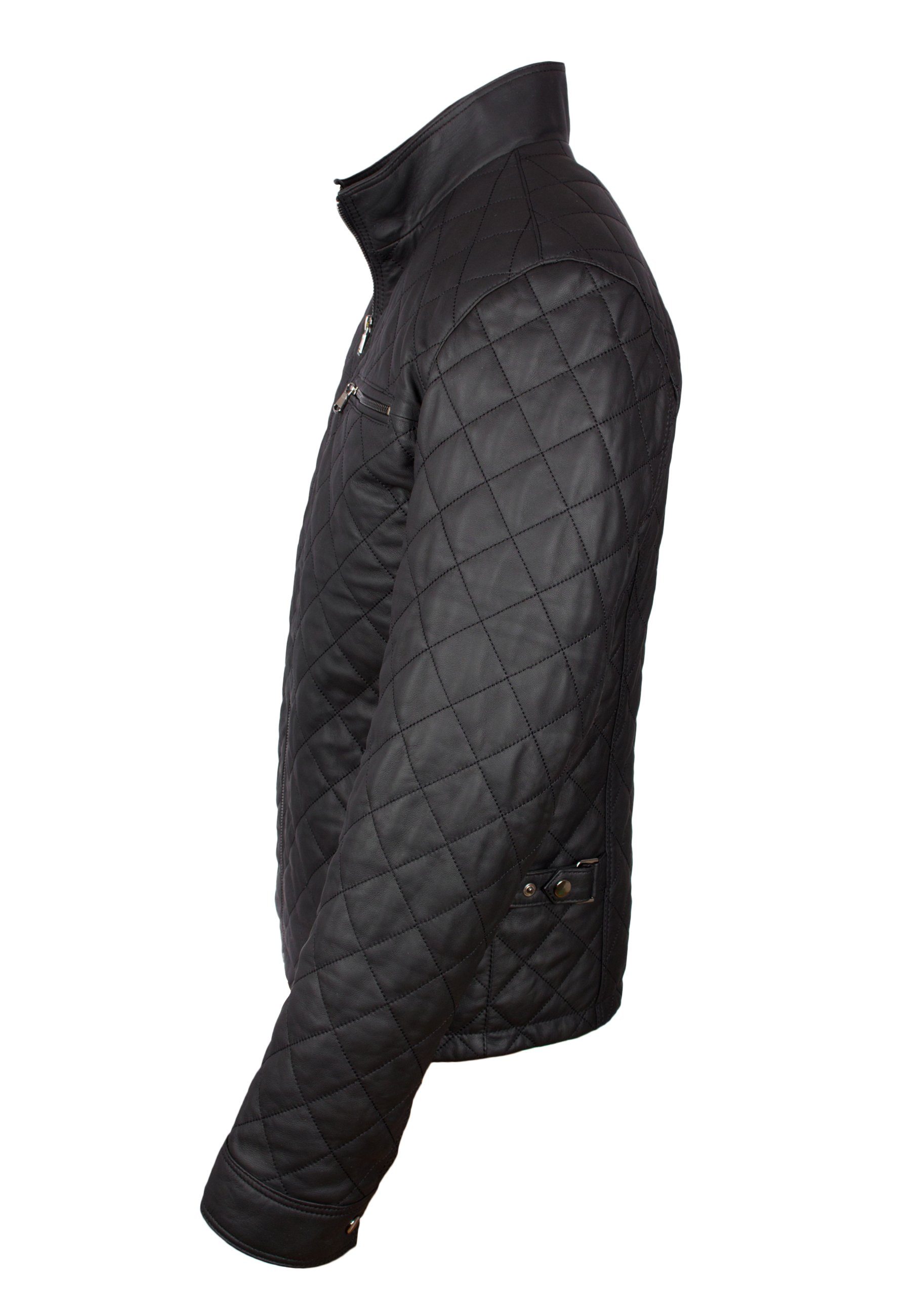 Lolus Lederjacke Tale 2 Schwarz Elegante und sportliche Steppjacke aus weichem Lammnappa Leder