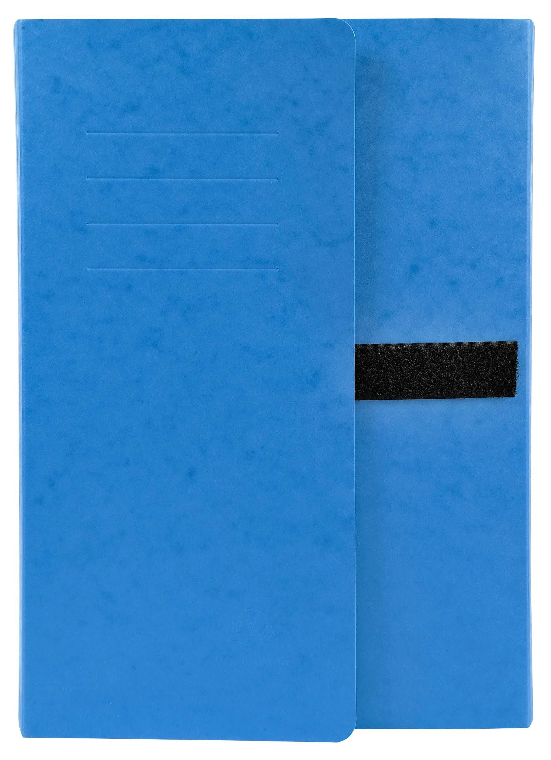 EXACOMPTA Organisationsmappe 10x Mappe mit Gürtel mit Klettverschluss - 24x32cm - Blau - 742E, Mappen mit dehnbaren Rücken Mit Klappen