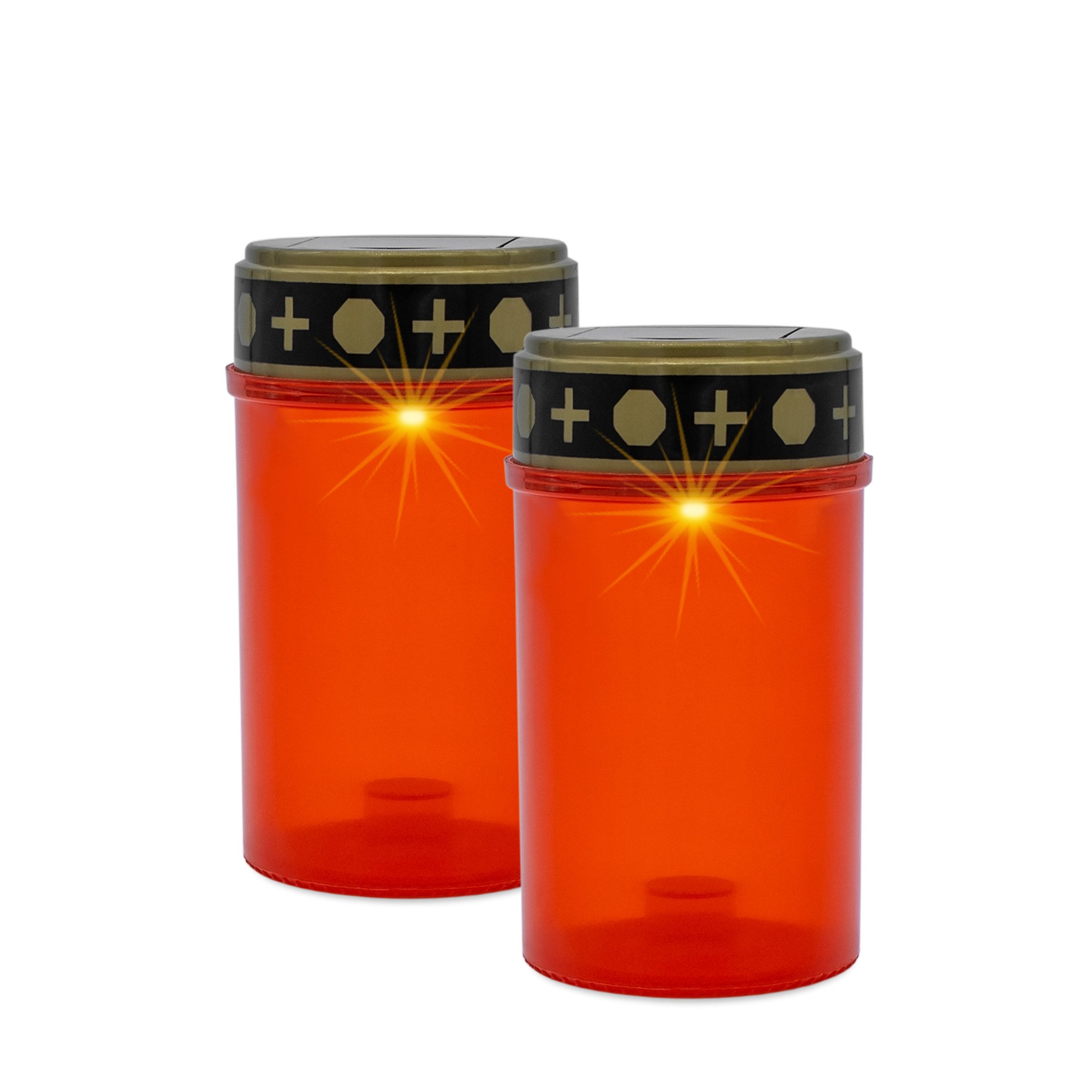 Spetebo Grabkerze LED Solar Grablicht mit Flacker Effekt 2er Set (Set, 1-tlg., 2), mit Flacker Effekt