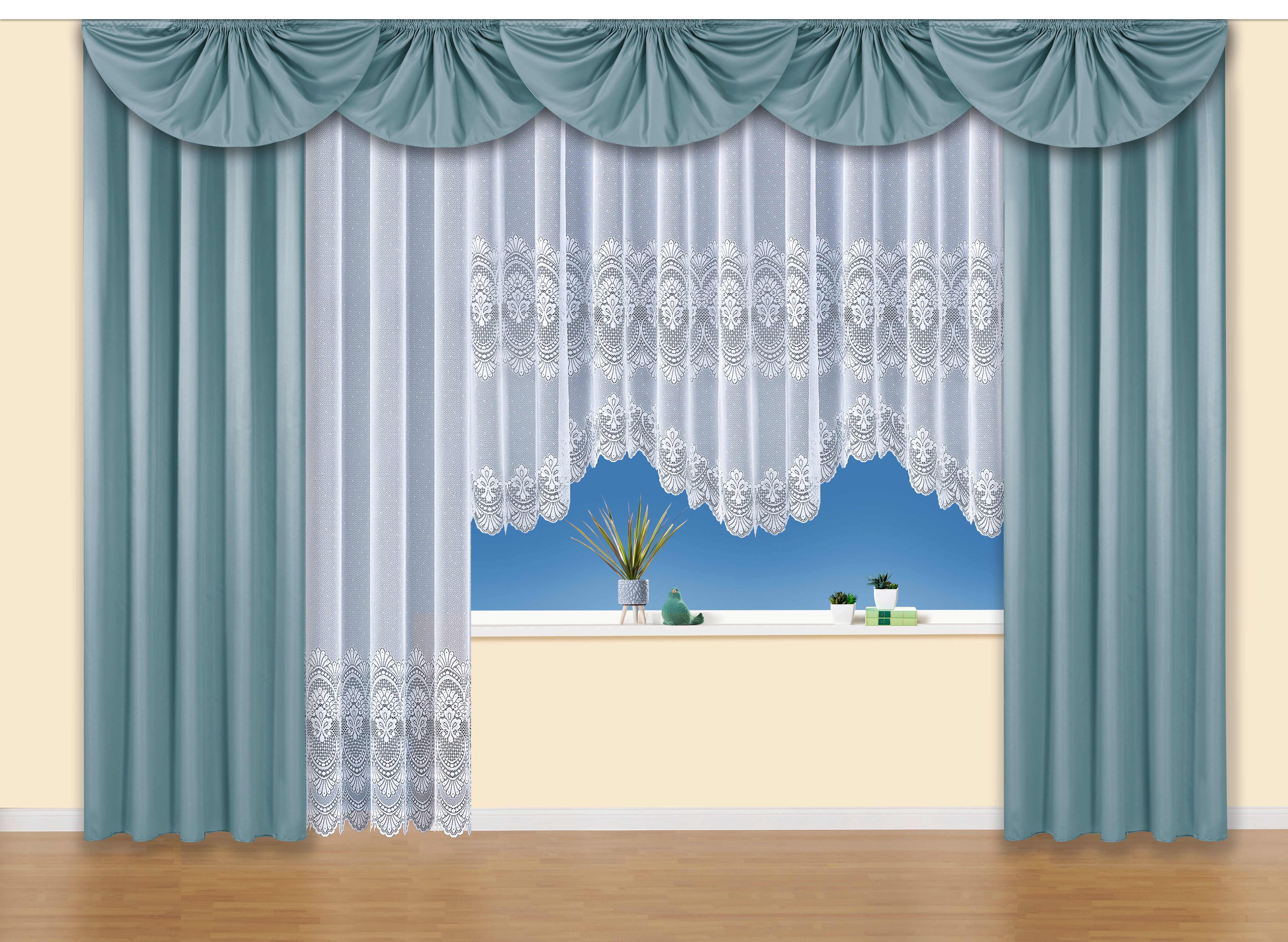 Weckbrodt Mittelbogen Nicoletta (1 St), Kräuselband, blickdicht, Querbehang, Gardine, Store, blickdicht