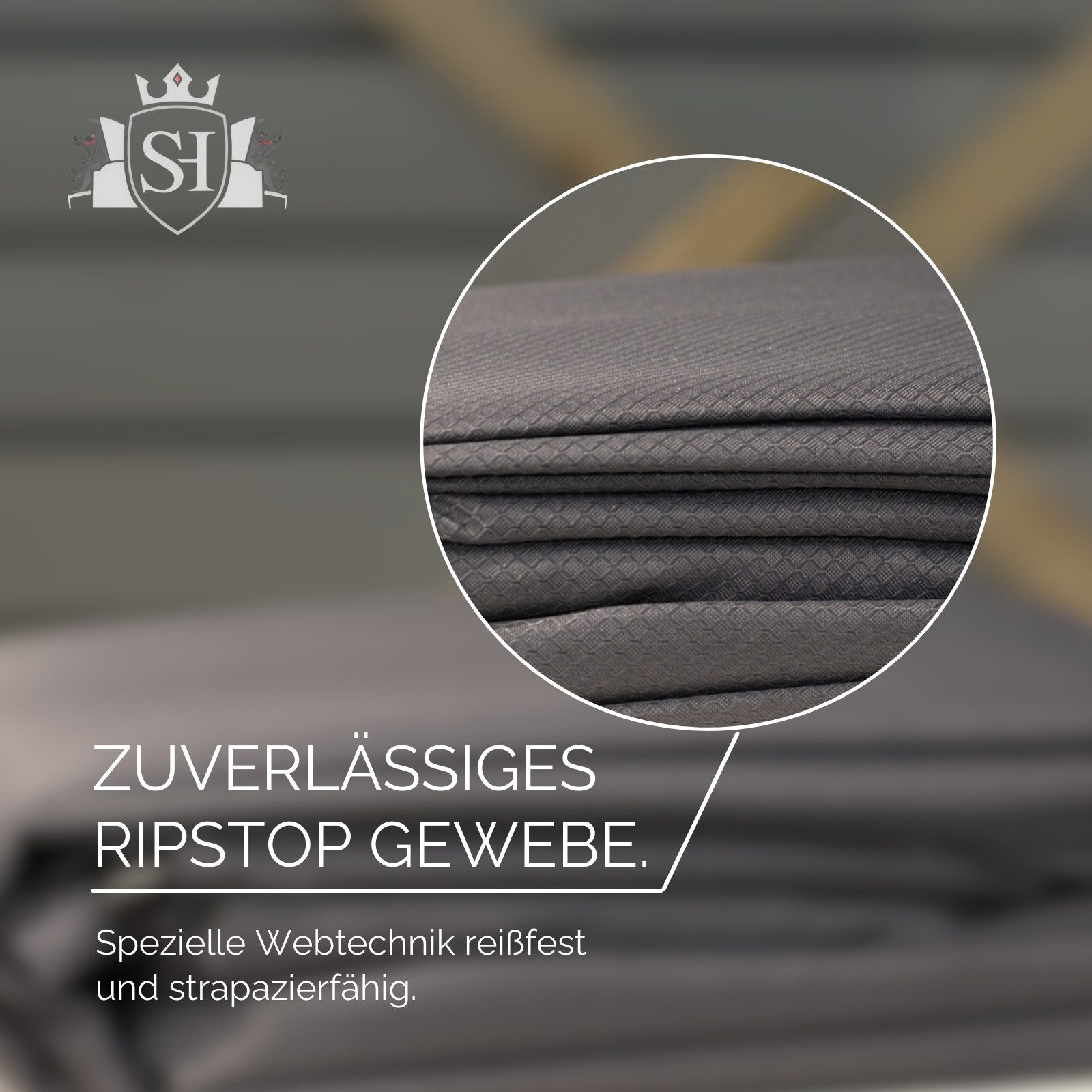 Strandkorb Hanse Strandkorb-Schutzhülle Strandkorb Schutzhülle 142cm breit - Premium Ripstop (1-St., Premium Strandkorb Schutzülle), Klettverschluss, Atmungsakt – Bild 5 von 5