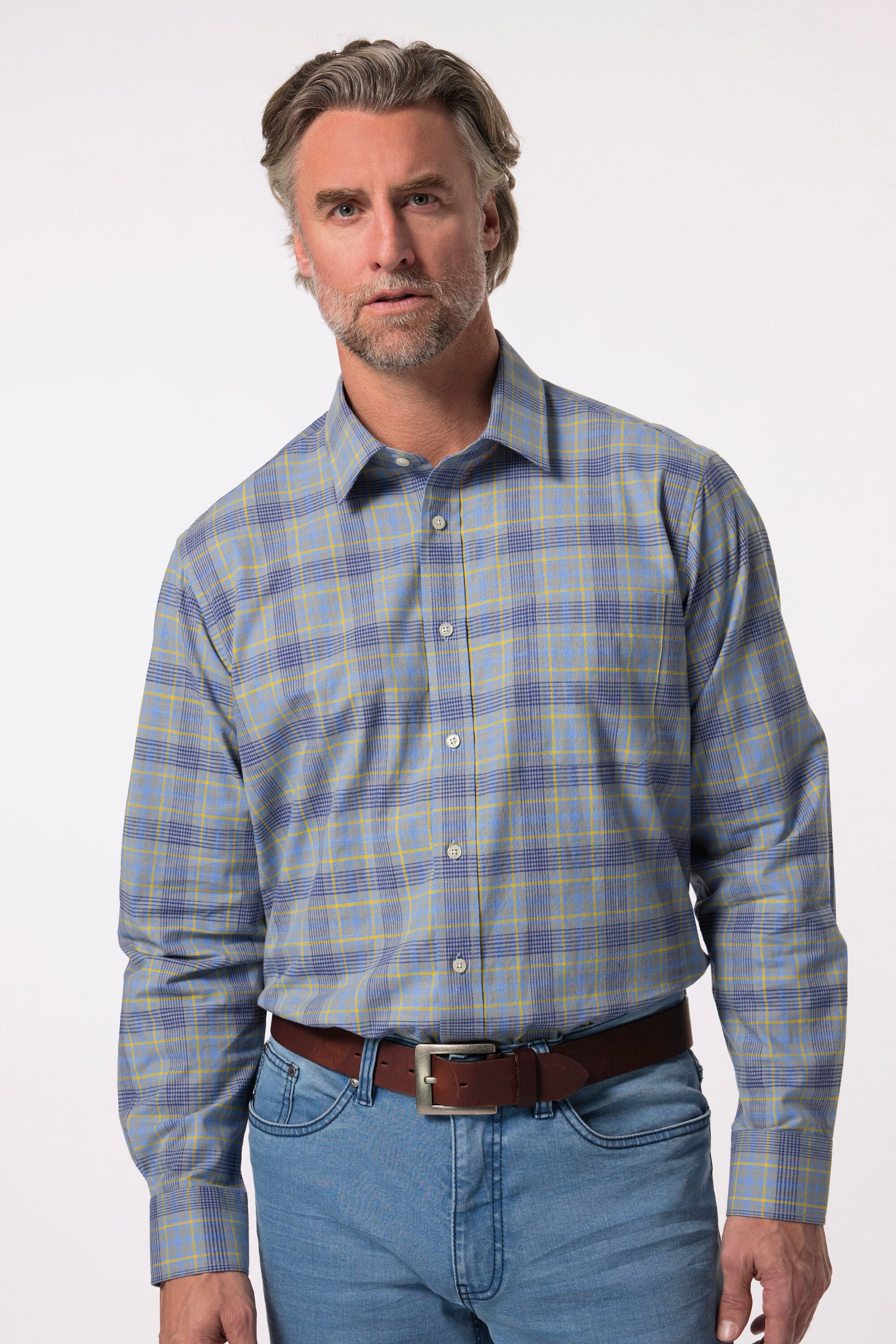 Boston Park Businesshemd Boston Park Karohemd Langarm Kentkragen bis 8 XL