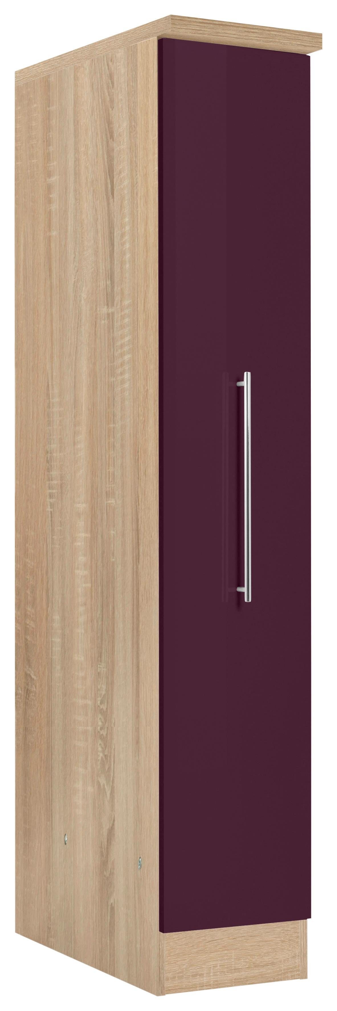 aubergine 3 HELD Apothekerschrank mit Ablagen | MÖBEL sonoma sonoma Samos eichefarben Hochglanz/Eiche