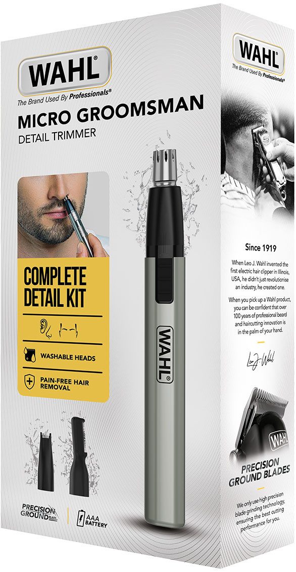 Wahl Nasen- und Ohrhaartrimmer Micro Groomsman, 5-teiliges Trimmer Set