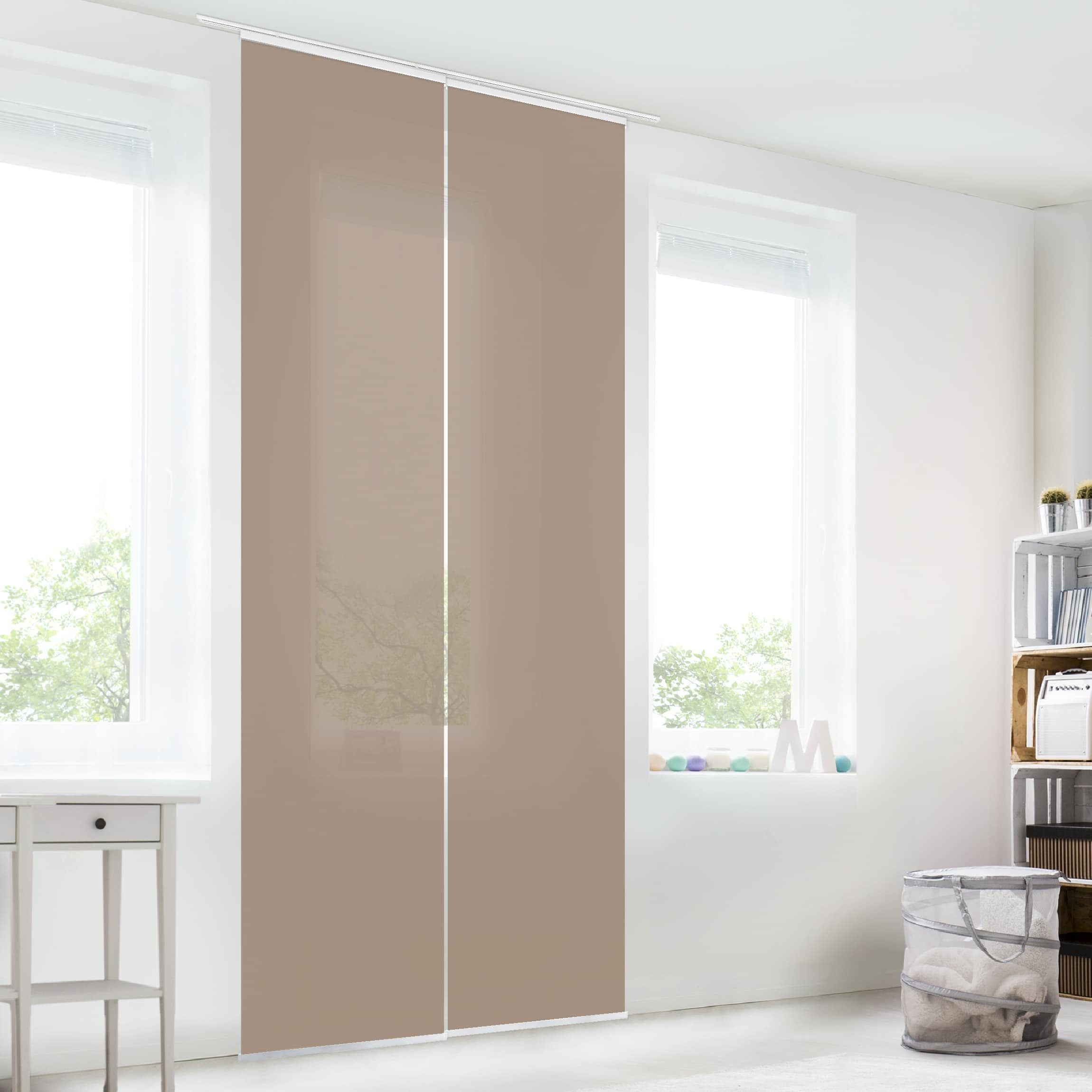 Bilderdepot24 Schiebegardine modern Flächenvorhang blickdicht Mocca, günstig online kaufen