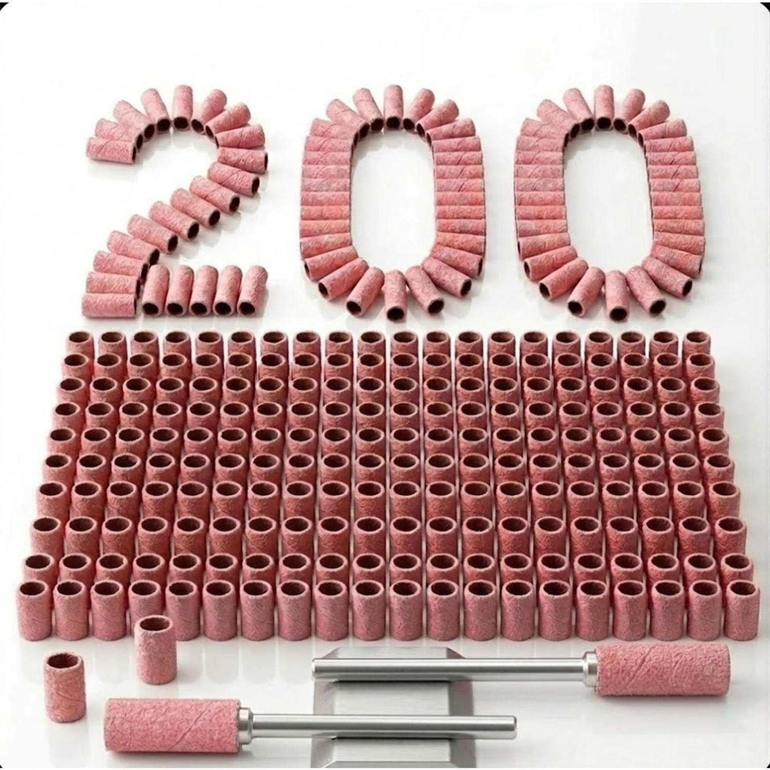 LuxusKollektion Schleifband Schleifhülsen Mini 180 Grit Rosa 200Stk, (200 St)