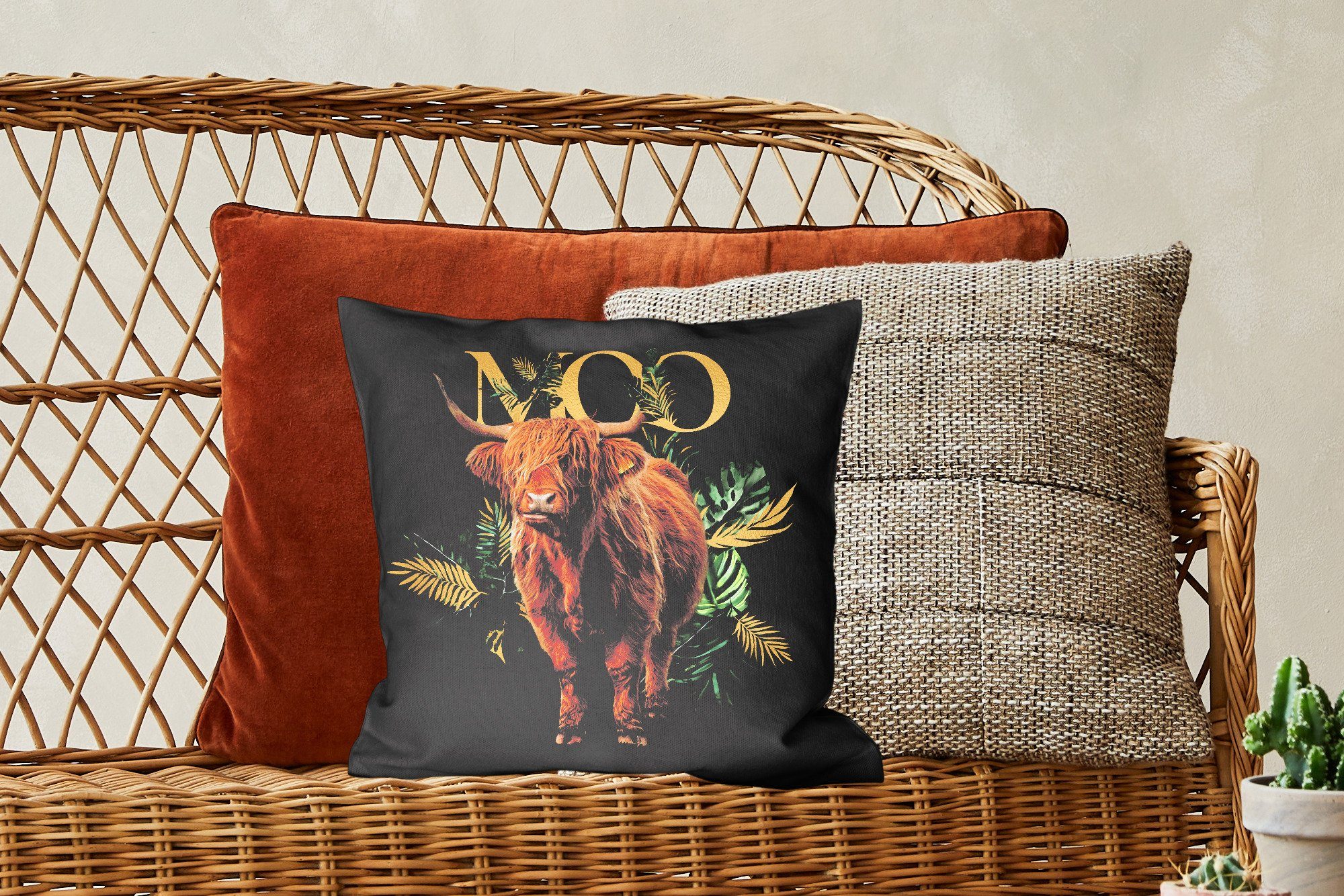 Wohzimmer, mit Dekokissen Marmor, - Sofakissen Schottischer - Gold Highlander MuchoWow für Füllung Deko, Zierkissen Schlafzimmer,