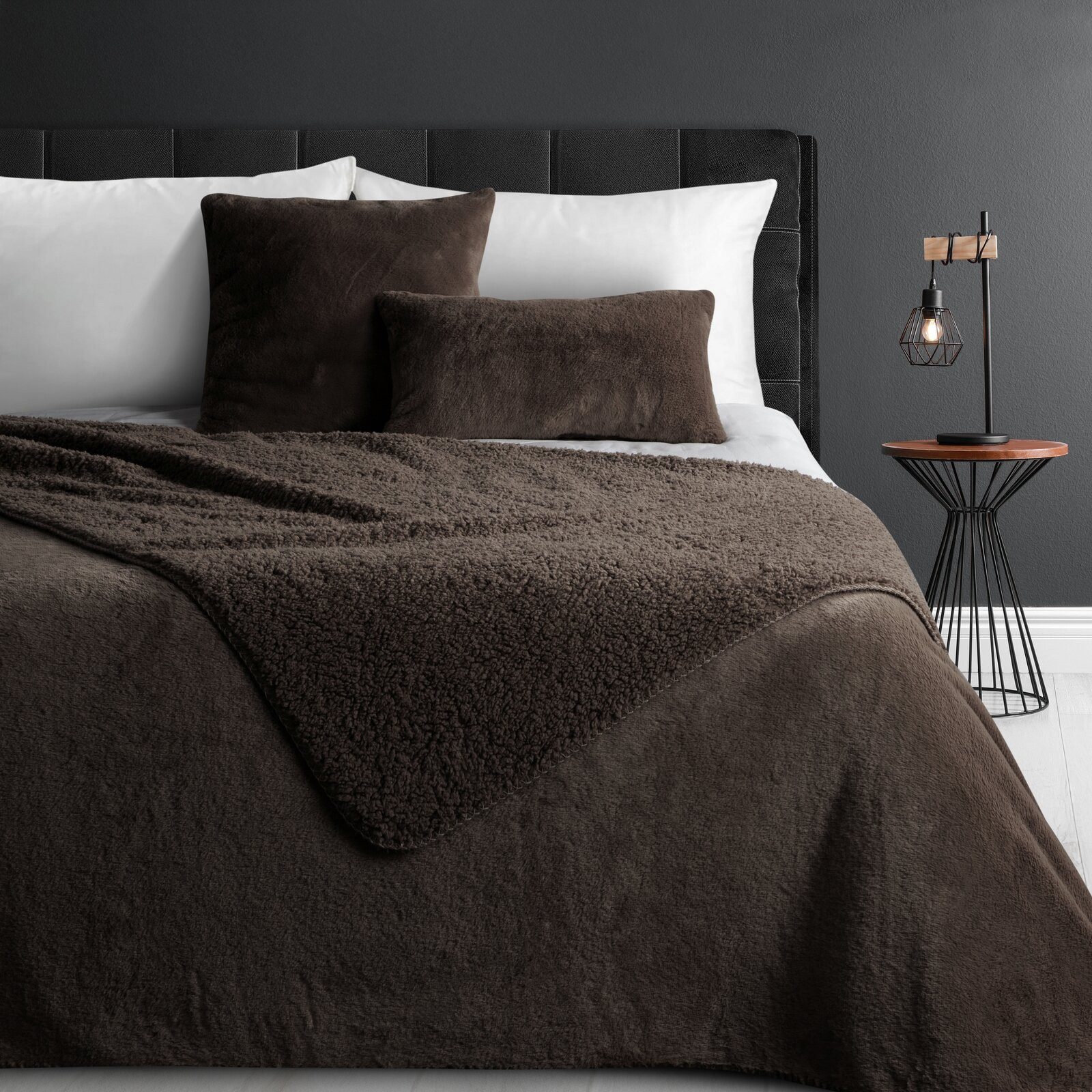 Eurofirany Tagesdecke Fellbettüberwurf NINA, Felloptik, eleganter Überwurf für Bett & Sofa beidseitig, kuschelweich