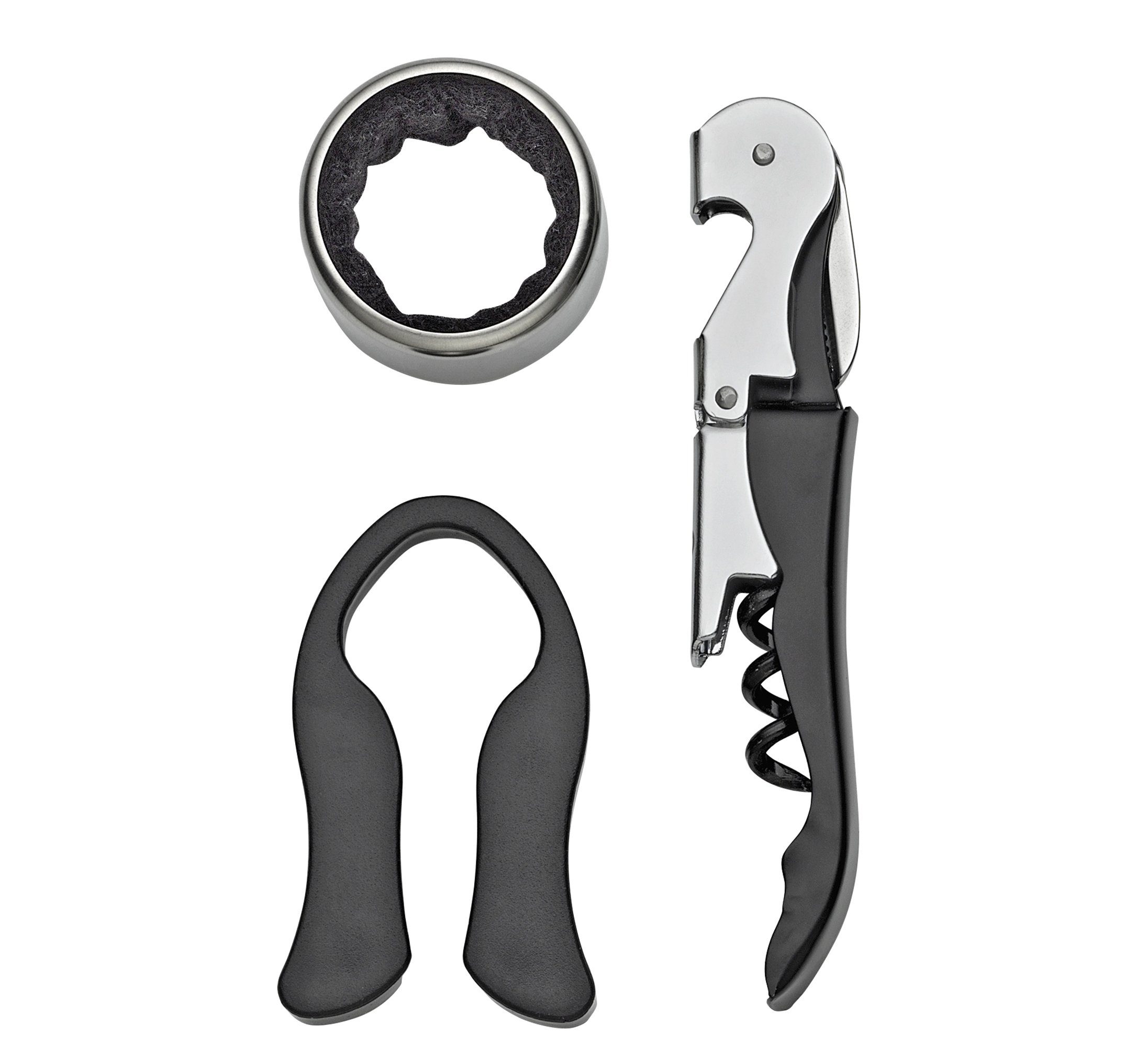 Cilio Dosenöffner Wein Sommelier Set 3-tlg. Weinöffner Korkenzieher Zubehör cilio