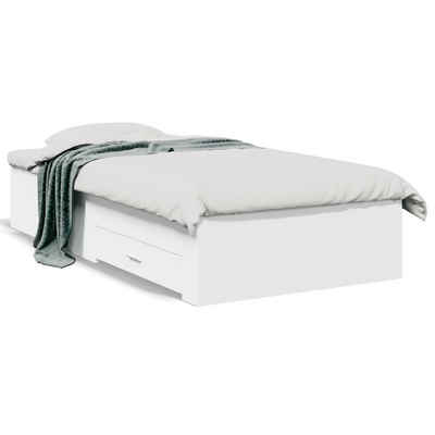 vidaXL Bett Bettgestell mit Schubladen Weiß 90x200 cm Holzwerkstoff