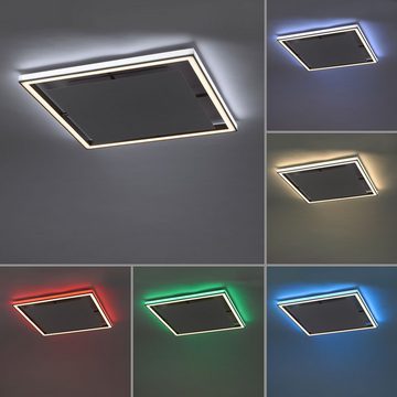 etc-shop LED Deckenleuchte, LED-Leuchtmittel fest verbaut, Warmweiß, Neutralweiß, Deckenlampe silber Wohnzimmerleuchte