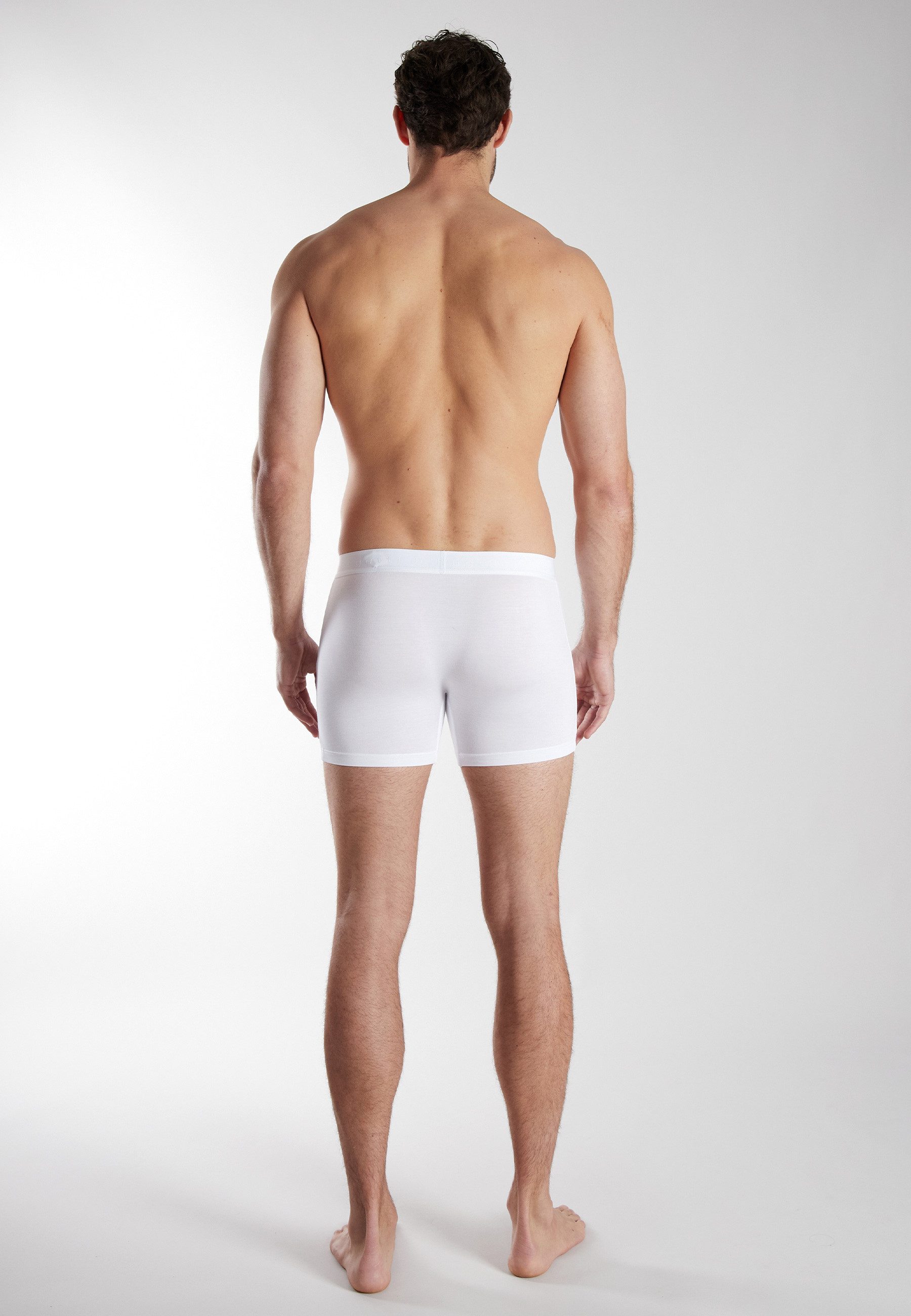 bugatti Boxershorts BUGATTI Herren Long-Pants weiß uni (1-St)