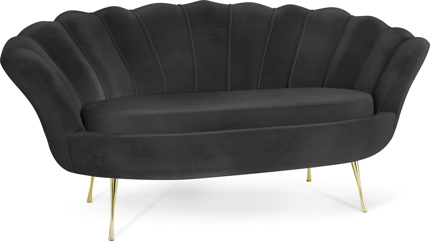 WFL GROUP Sofa Muschel, Samt 2-Sitzer günstig online kaufen