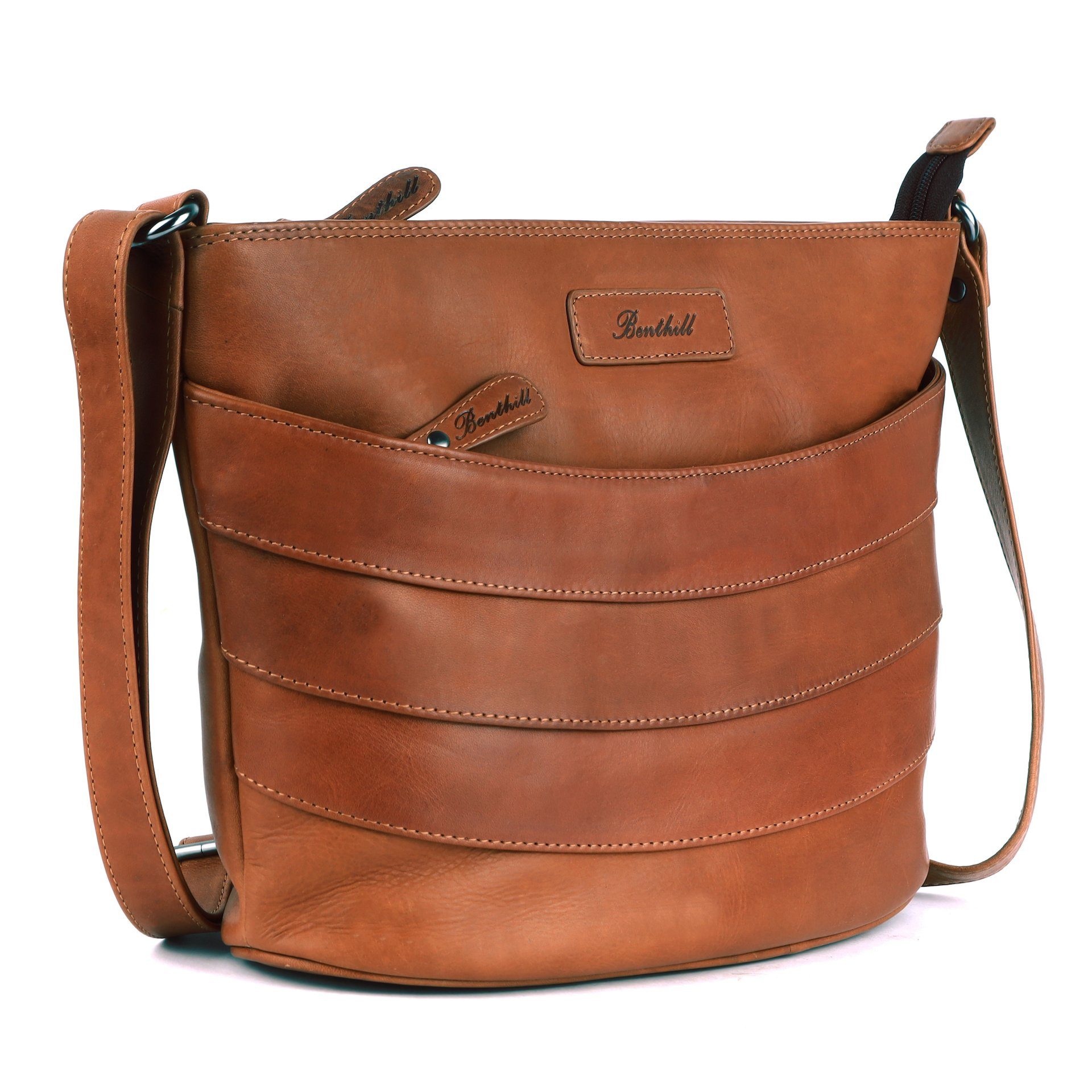 Umhängetasche Damen Echt Leder Handtasche Shopper Vintage Umhängetasche
