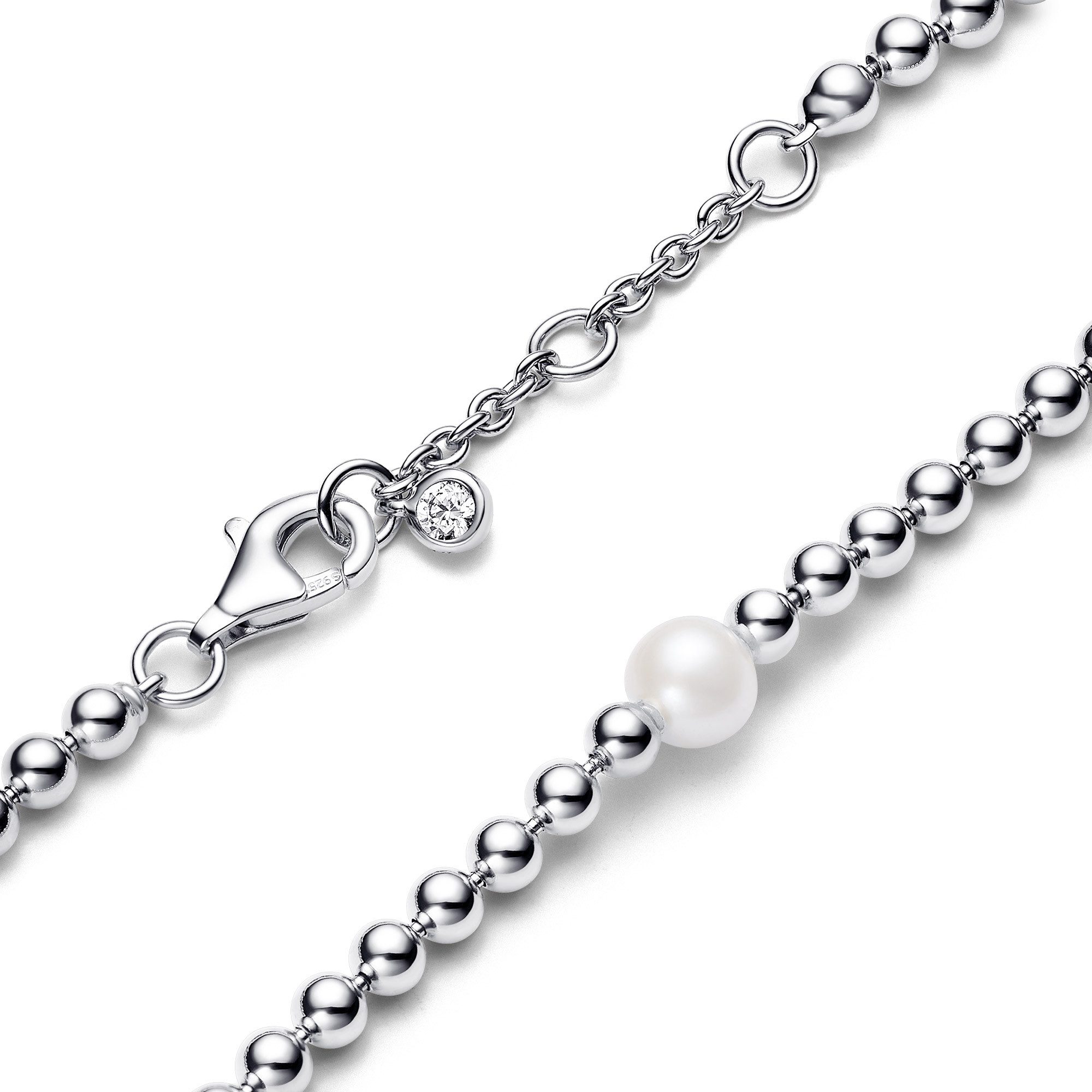 Pandora Silberarmband Süßwasser-Zuchtperle & Kugeln Silber günstig online kaufen