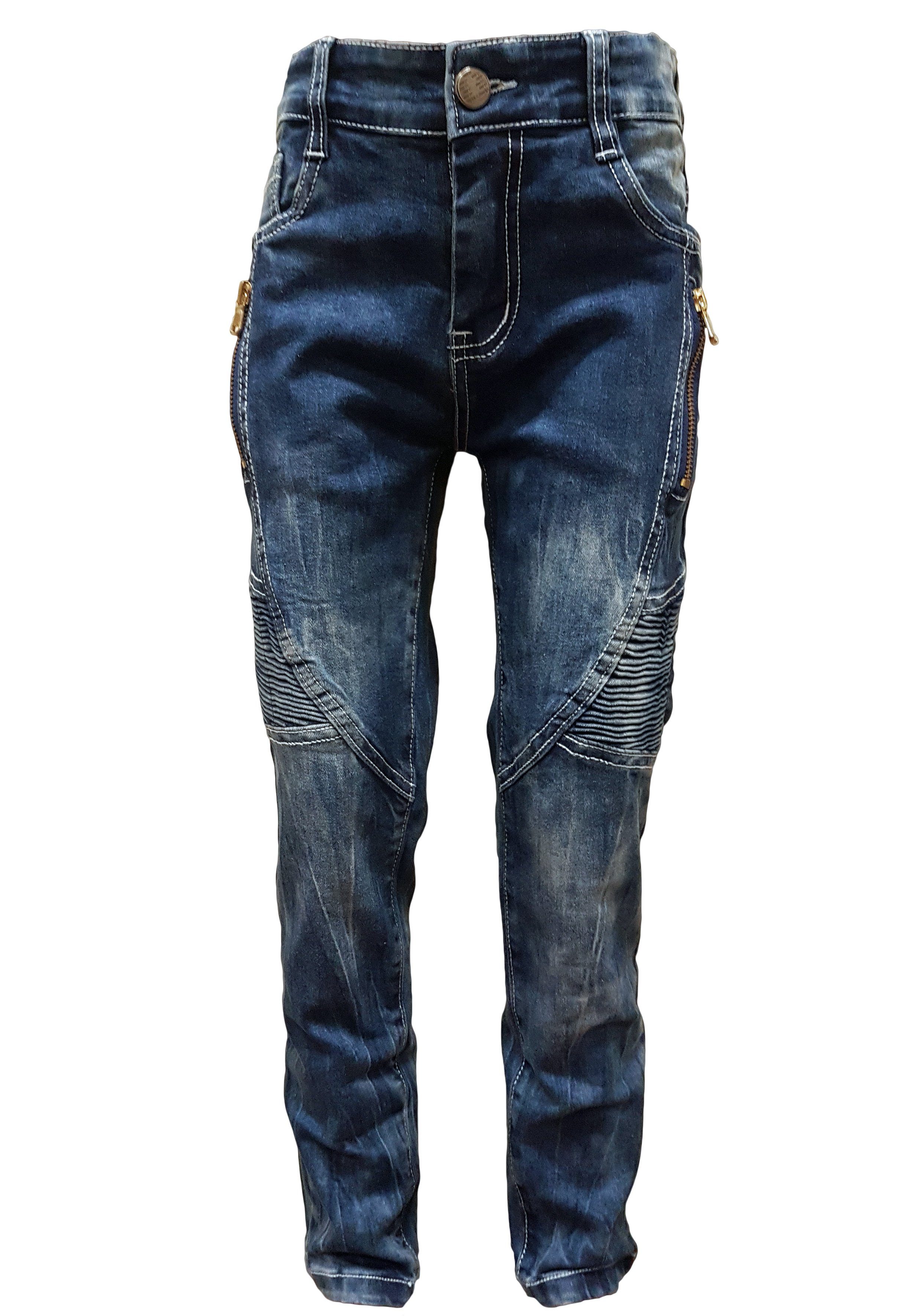 Biker-Design angesagten Family Trends Slim-fit-Jeans im