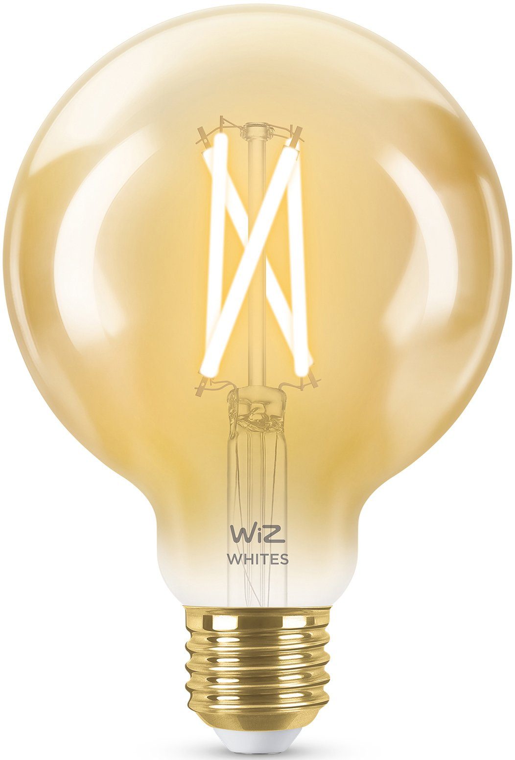 Einzelpack, Warmweiß, LED-Filament E27 White LED Filament Filament Globeform für Wiz klassisches WiZ Amber Vintage-Design 50W G95 E27, 1 Tunable St., Lampen